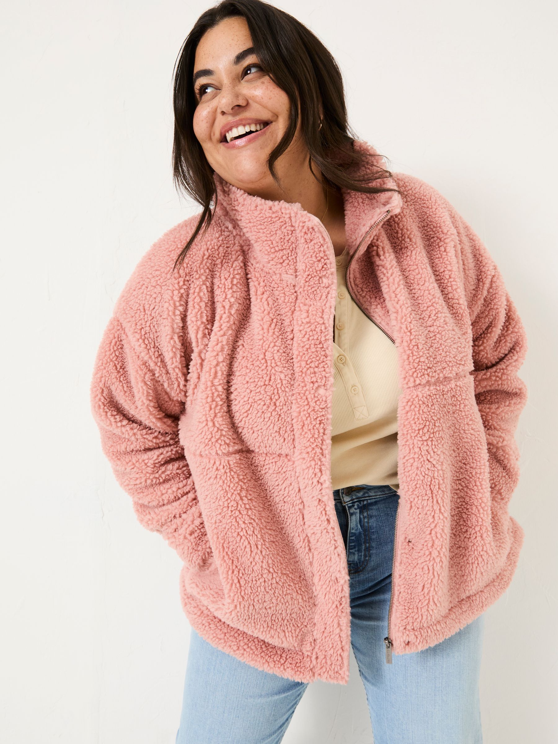 Dusky Pink Fleece Jacket - Image 5 of 10