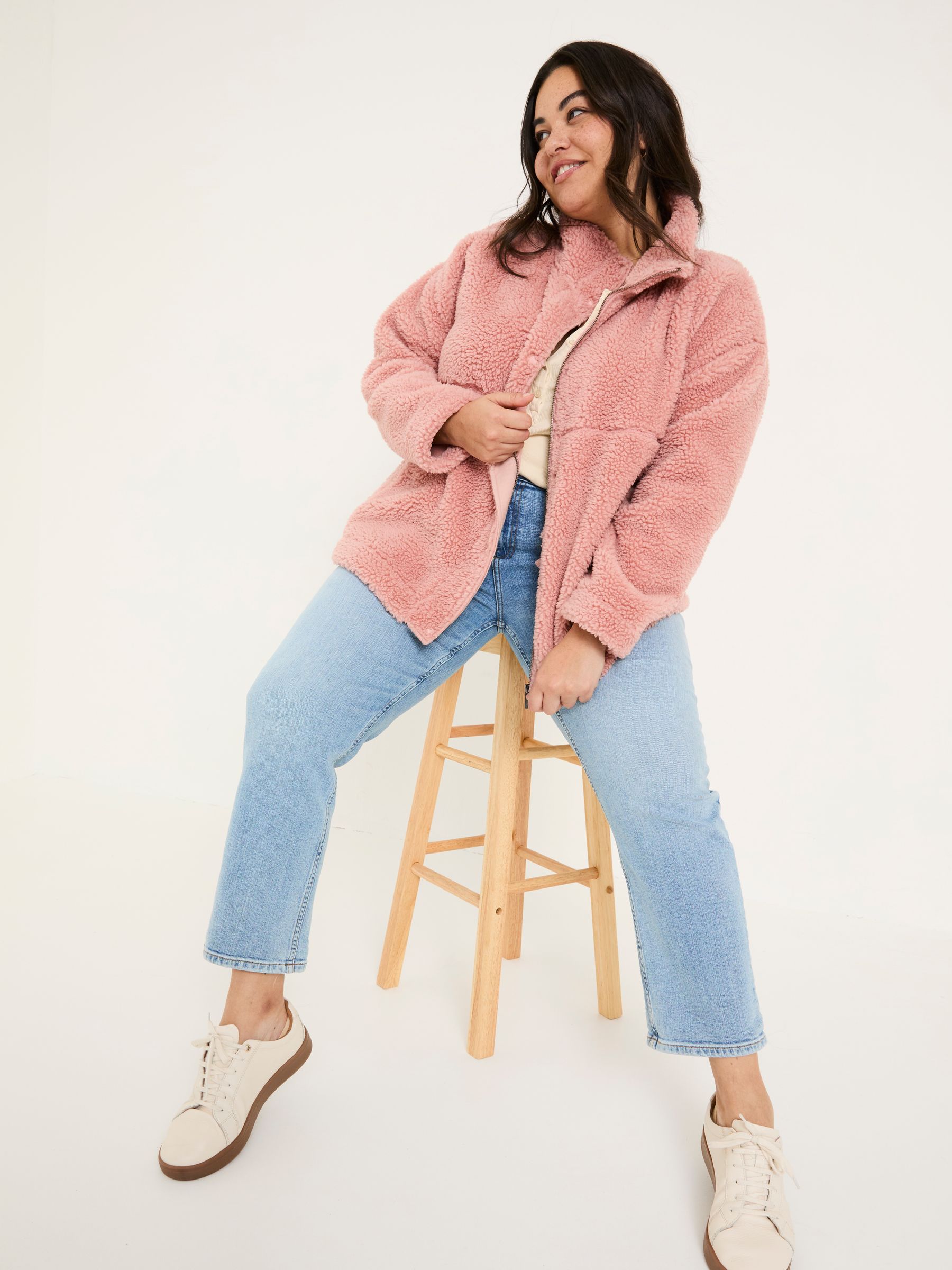 Dusky Pink Fleece Jacket - Image 7 of 10