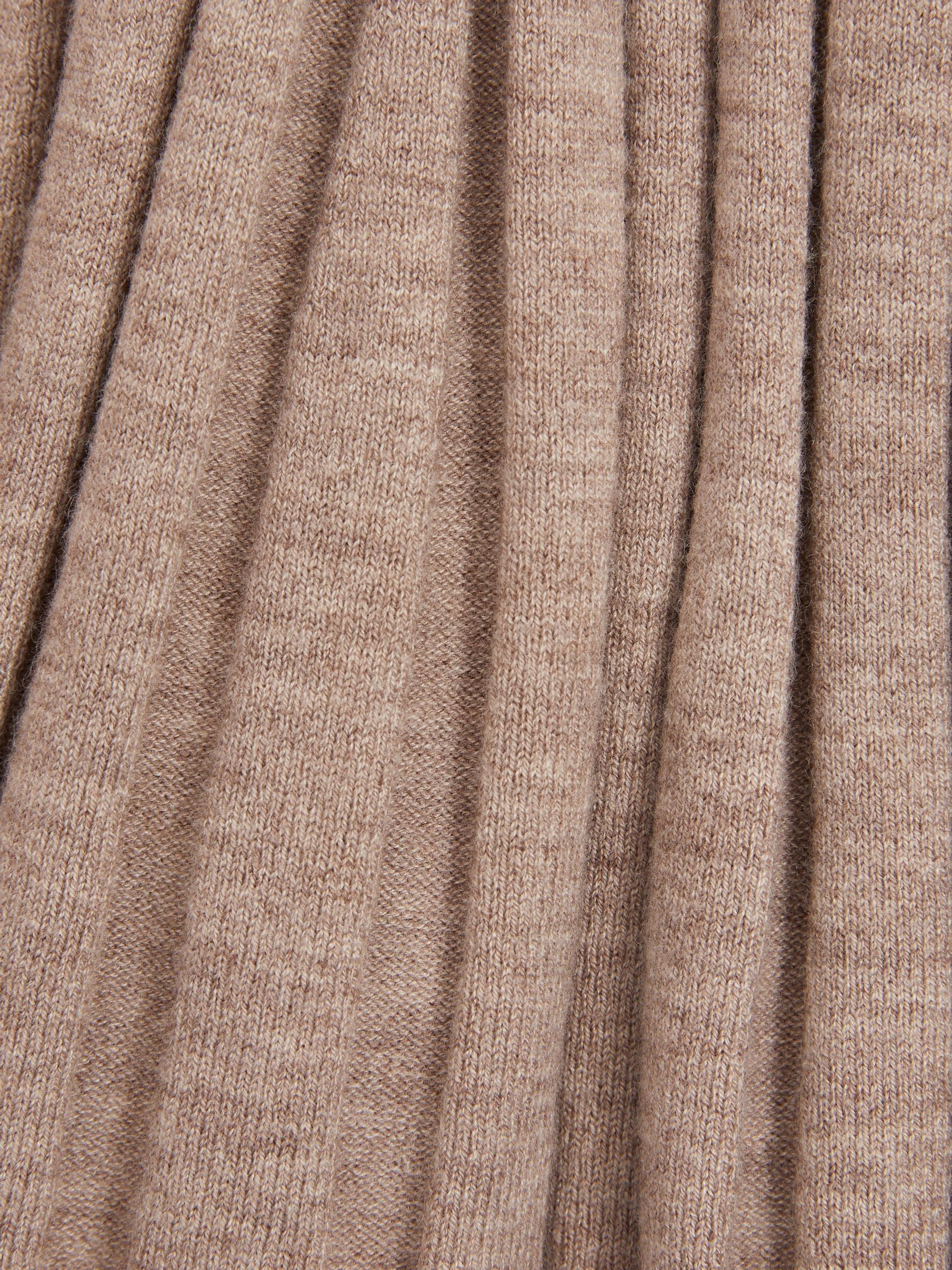 Knitted Open-Collar Midi Dress in Neutral - Image 6 of 6