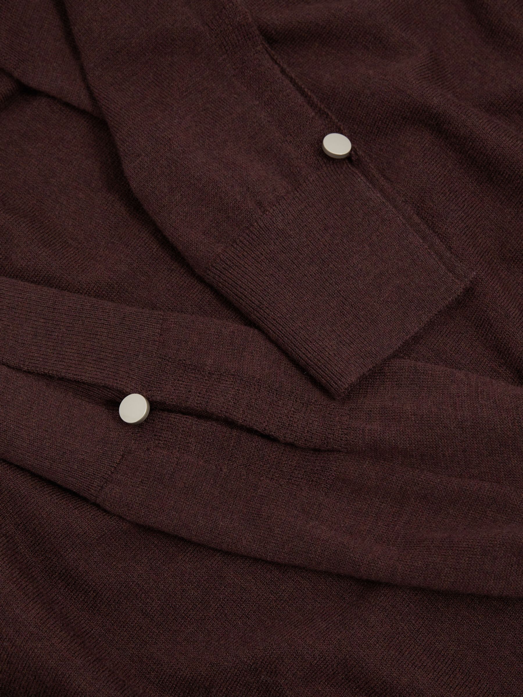 Merino Wool Roll Neck Jumper in Burgundy - Image 6 of 6