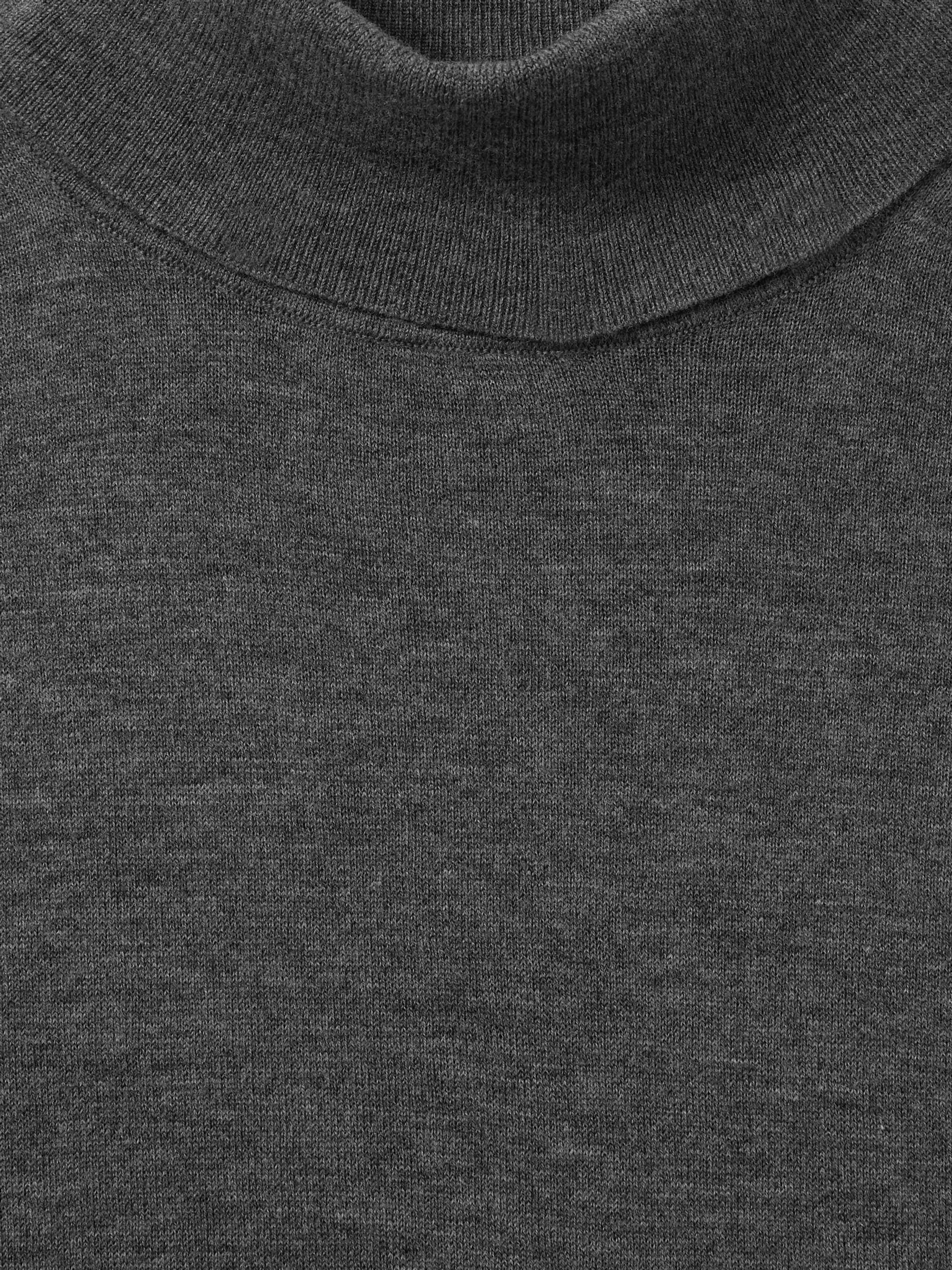 Merino Wool Roll Neck Jumper in Charcoal - Image 6 of 6