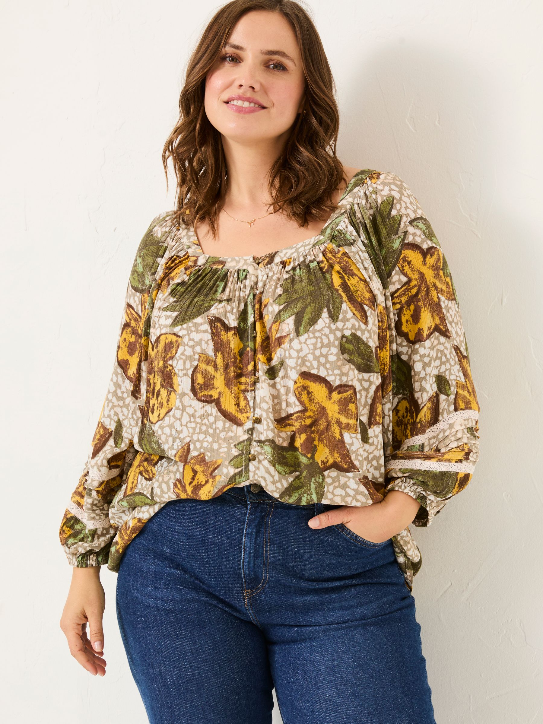 Caitlin Natural Wilding Leaves Tunic - Image 6 of 10