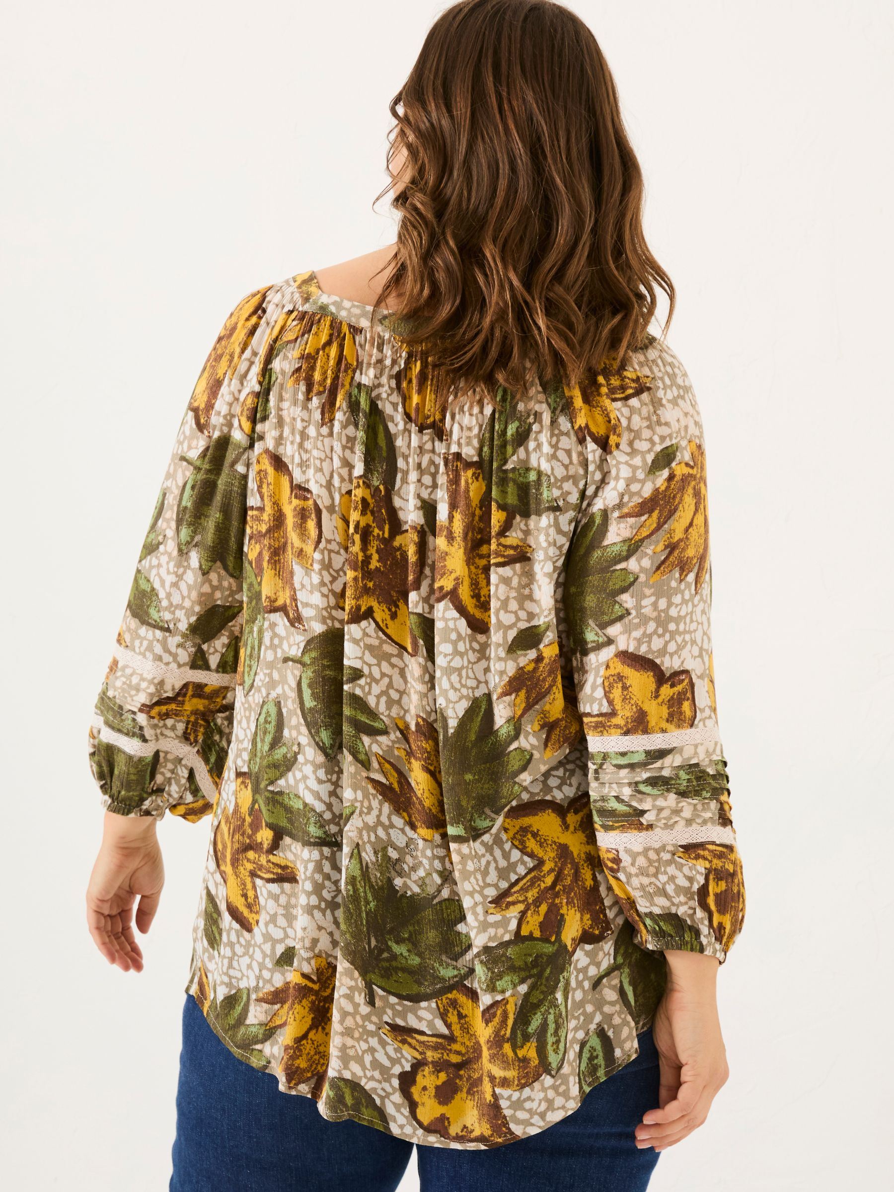 トップス niceness farlowe Caitlin Natural Wilding Leaves Tunic | FatFace USA