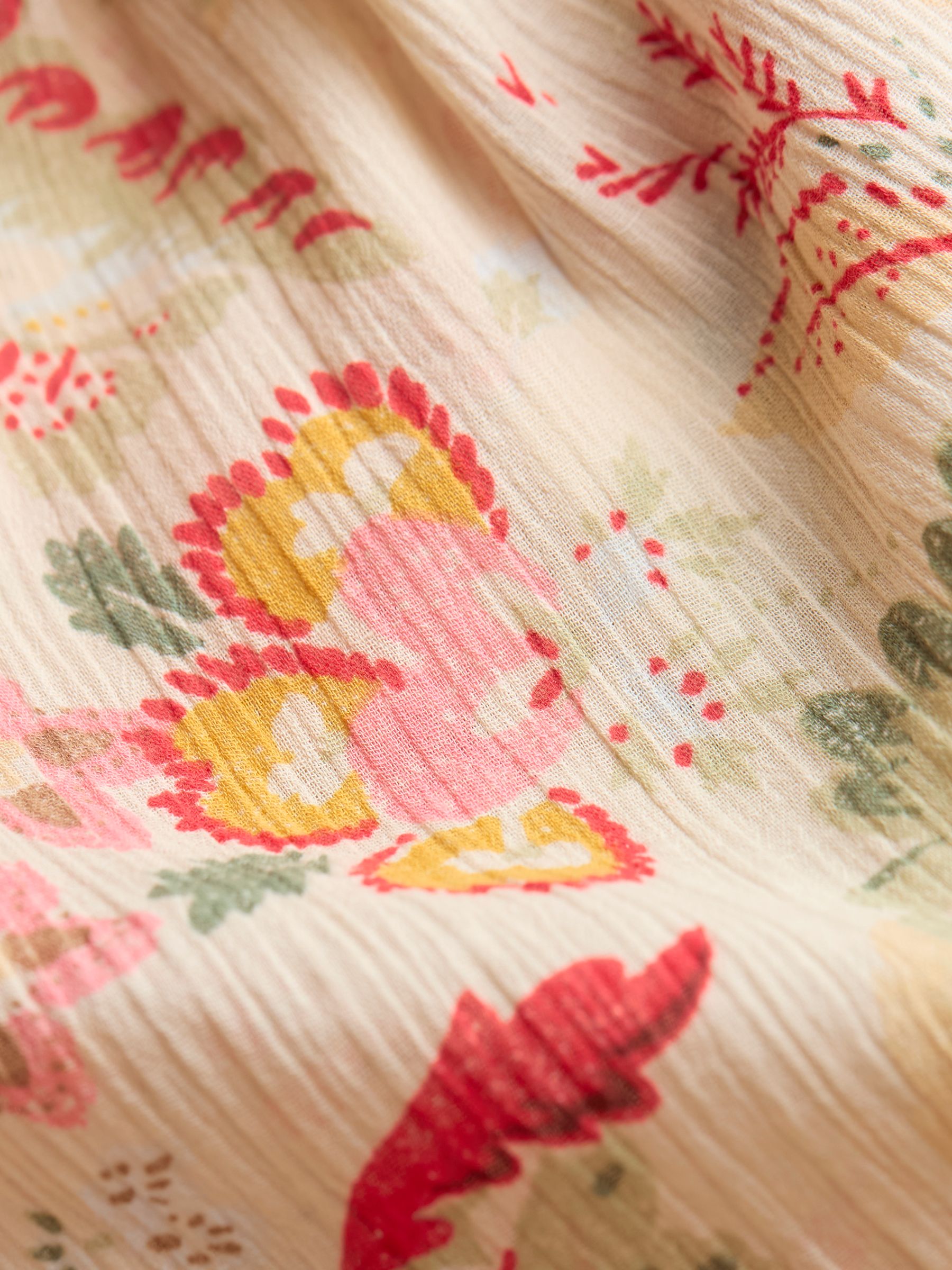 Ebby Cream Historical Floral 100% Cotton Blouse - Image 10 of 10