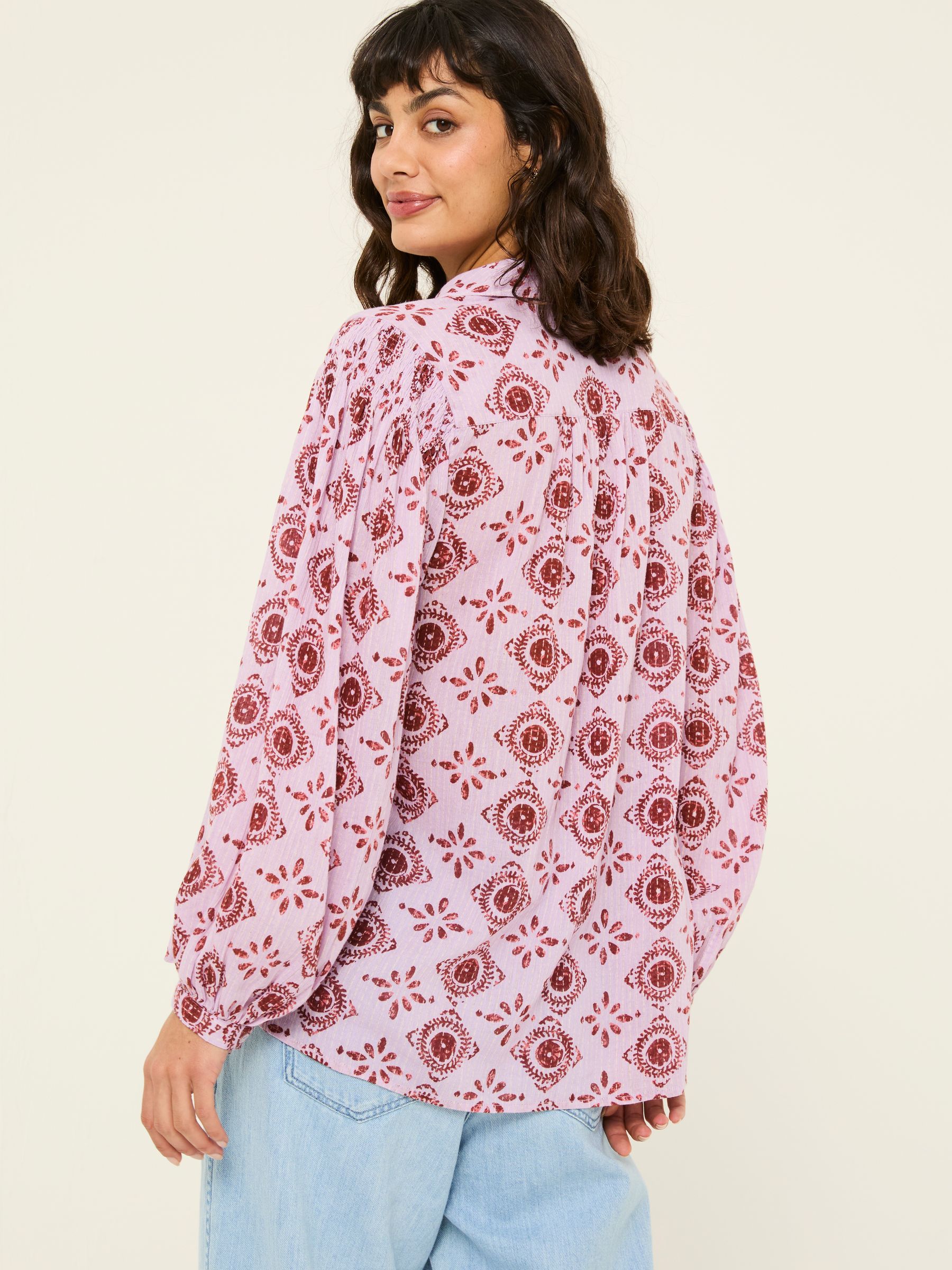 Ebby Heather Purple 100% Cotton Blouse - Image 2 of 9