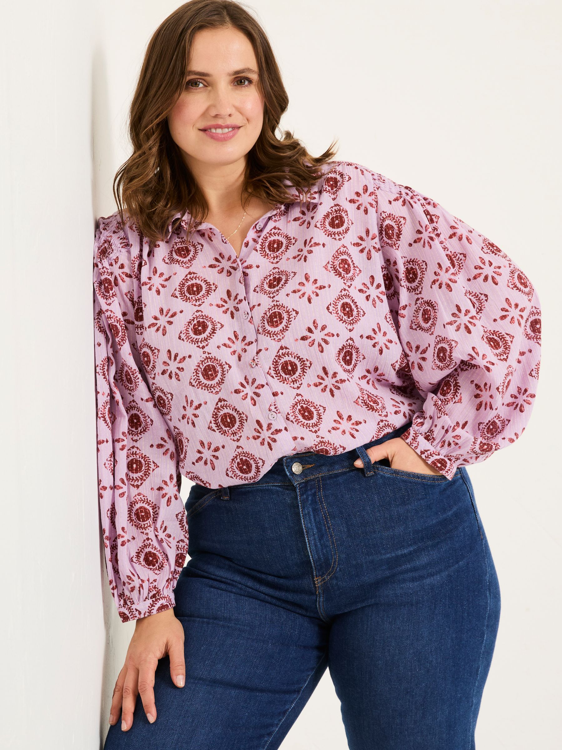 Ebby Heather Purple 100% Cotton Blouse - Image 5 of 9