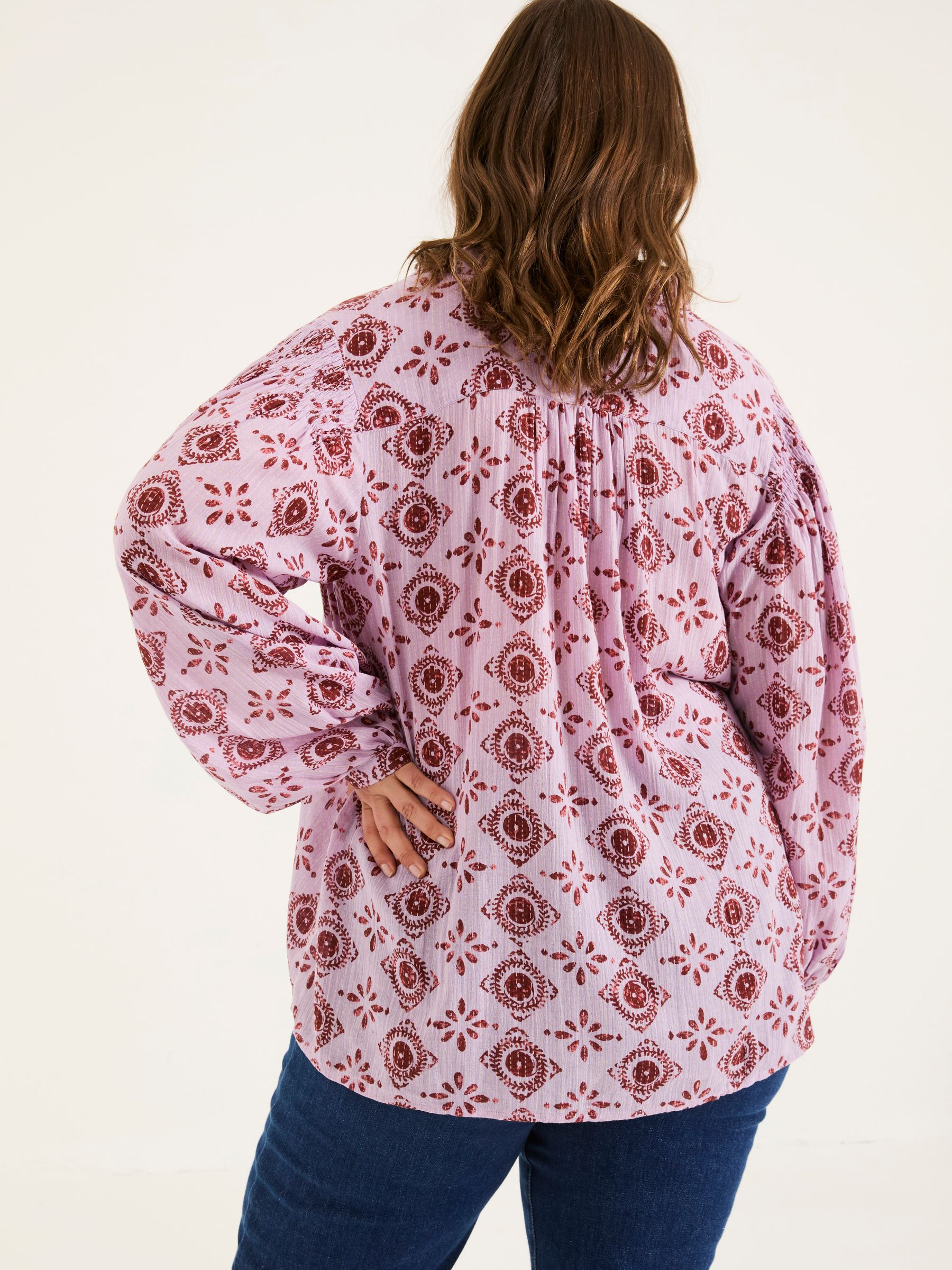 Ebby Heather Purple 100% Cotton Blouse - Image 8 of 9