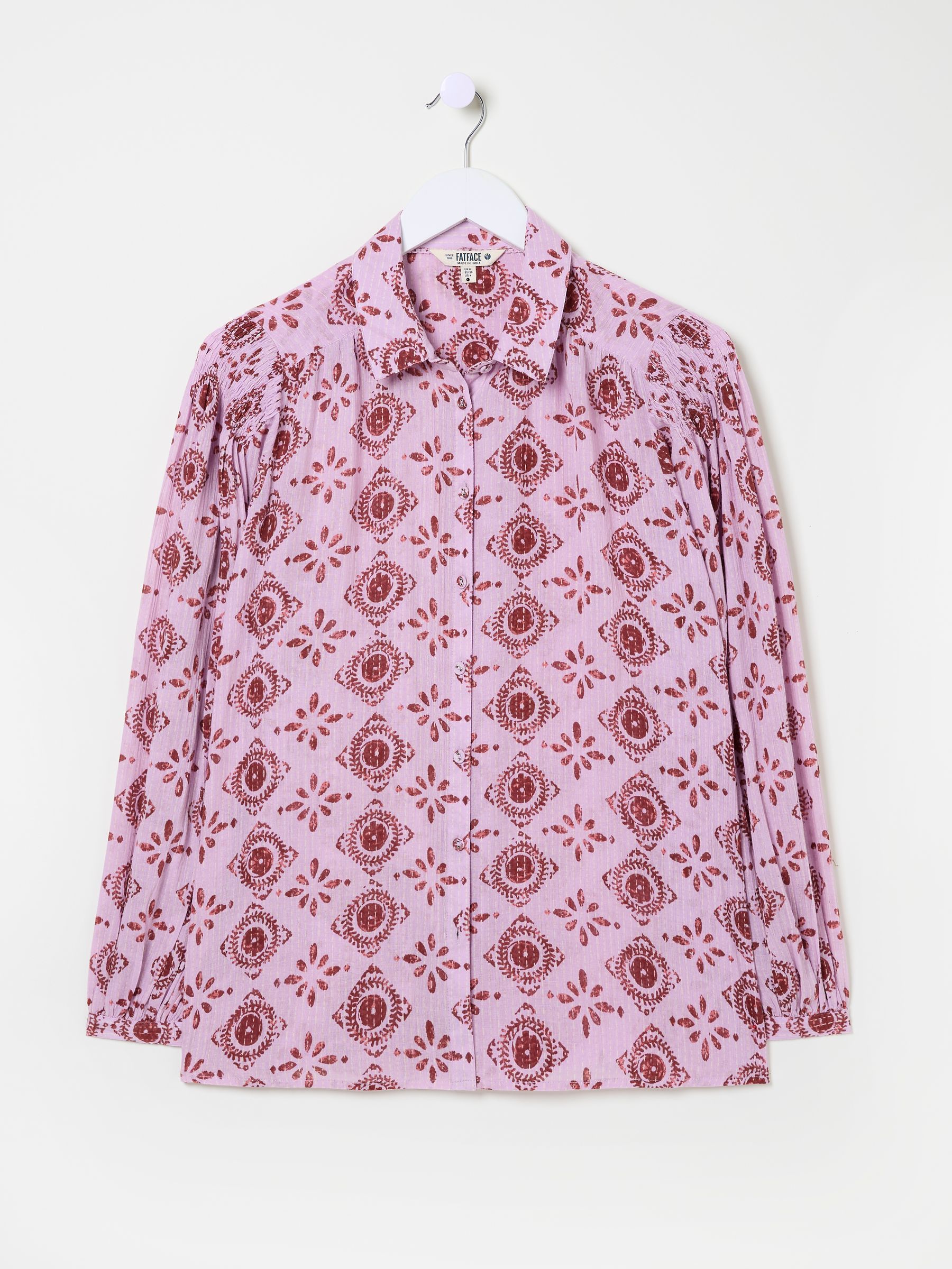 Ebby Heather Purple 100% Cotton Blouse - Image 9 of 9