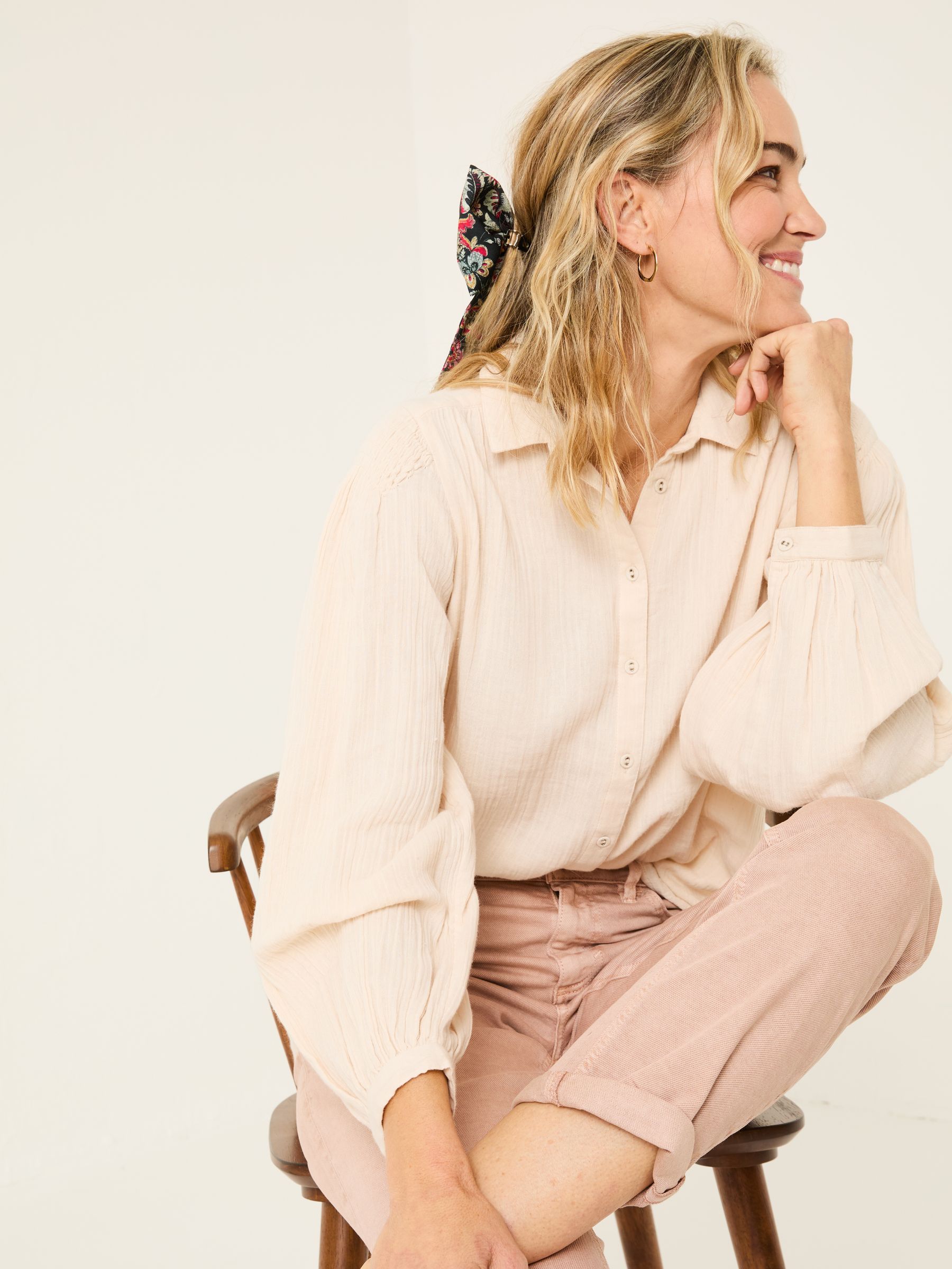 Ebby Rose Pink 100% Cotton Blouse - Image 4 of 5
