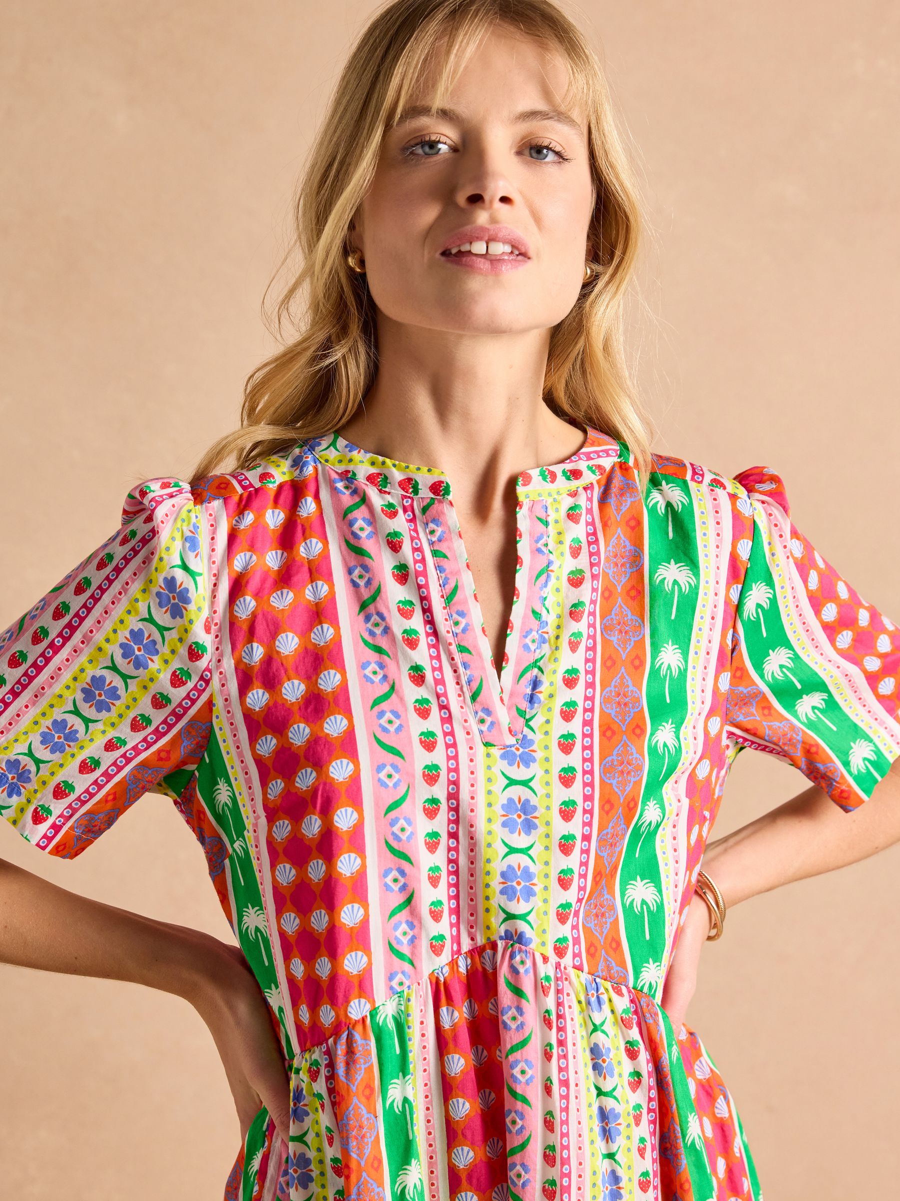 Ariella Multi Cotton Tiered Dress - Image 4 of 7