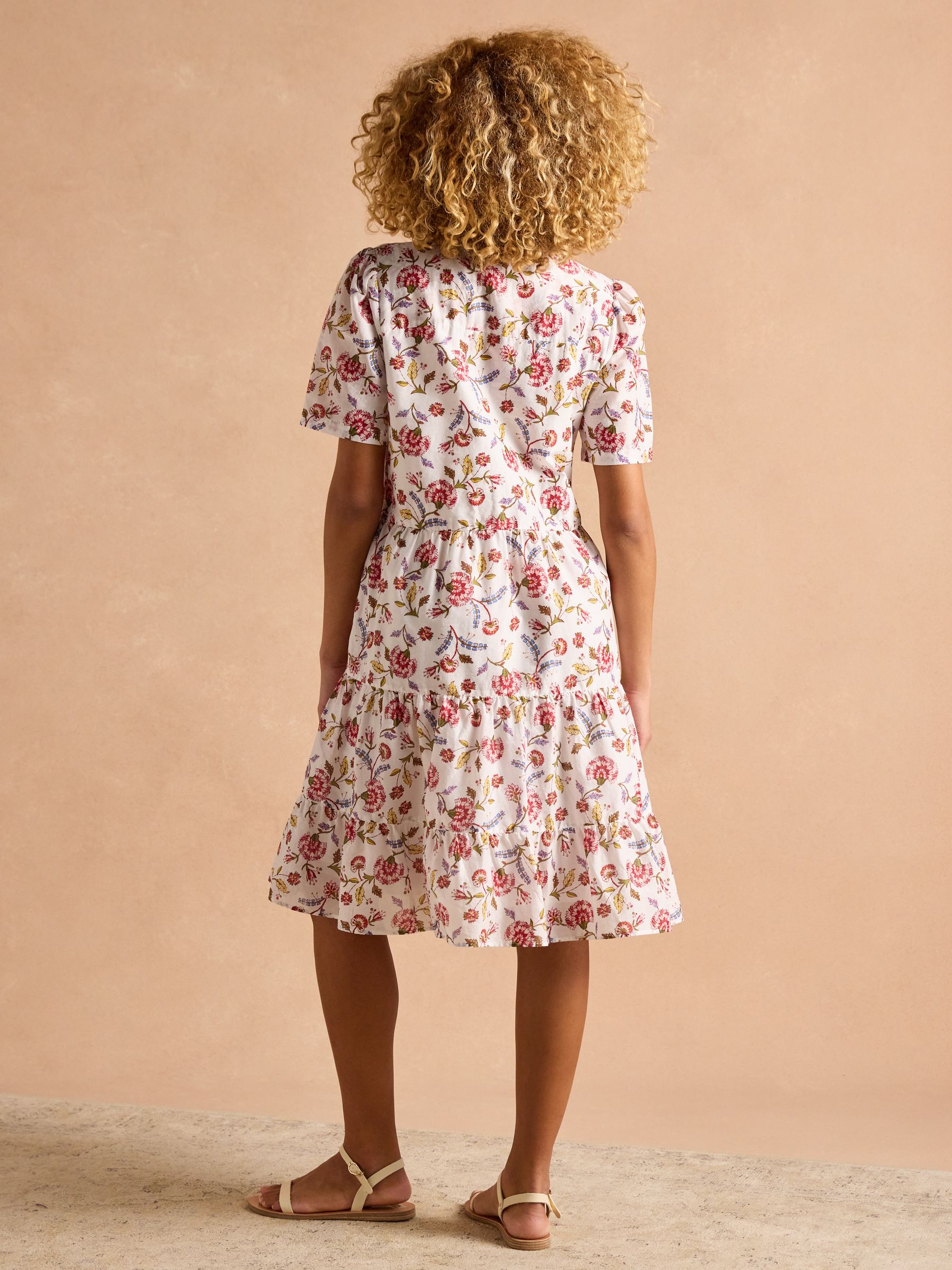 Ariella Provence Floral Cotton Tiered Dress - Image 2 of 8
