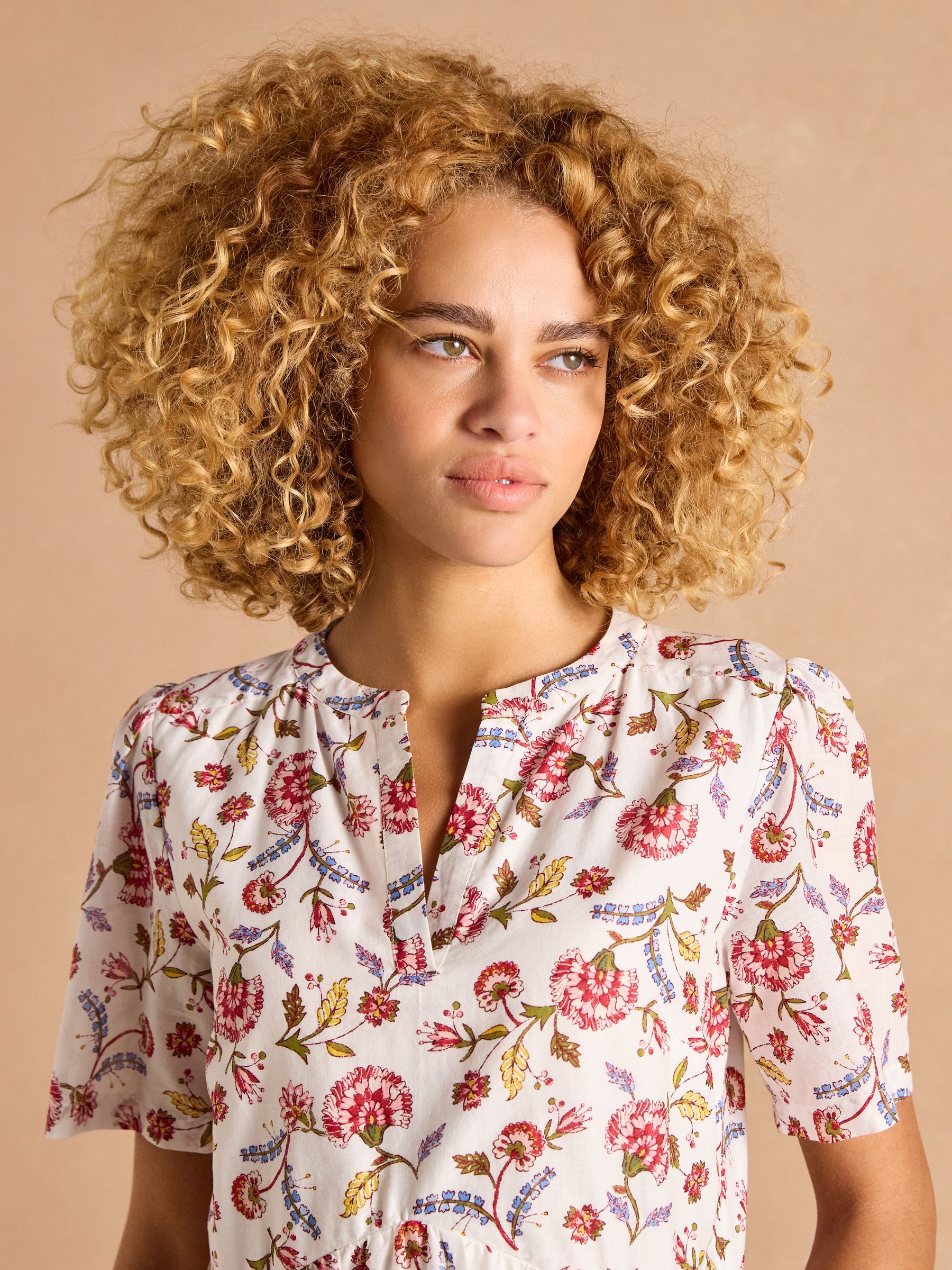 Ariella Provence Floral Cotton Tiered Dress - Image 3 of 8