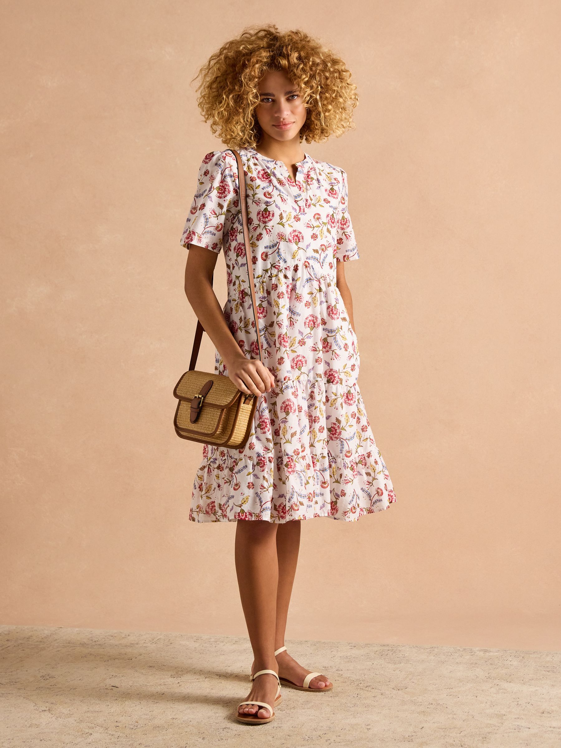 Ariella Provence Floral Cotton Tiered Dress - Image 4 of 8