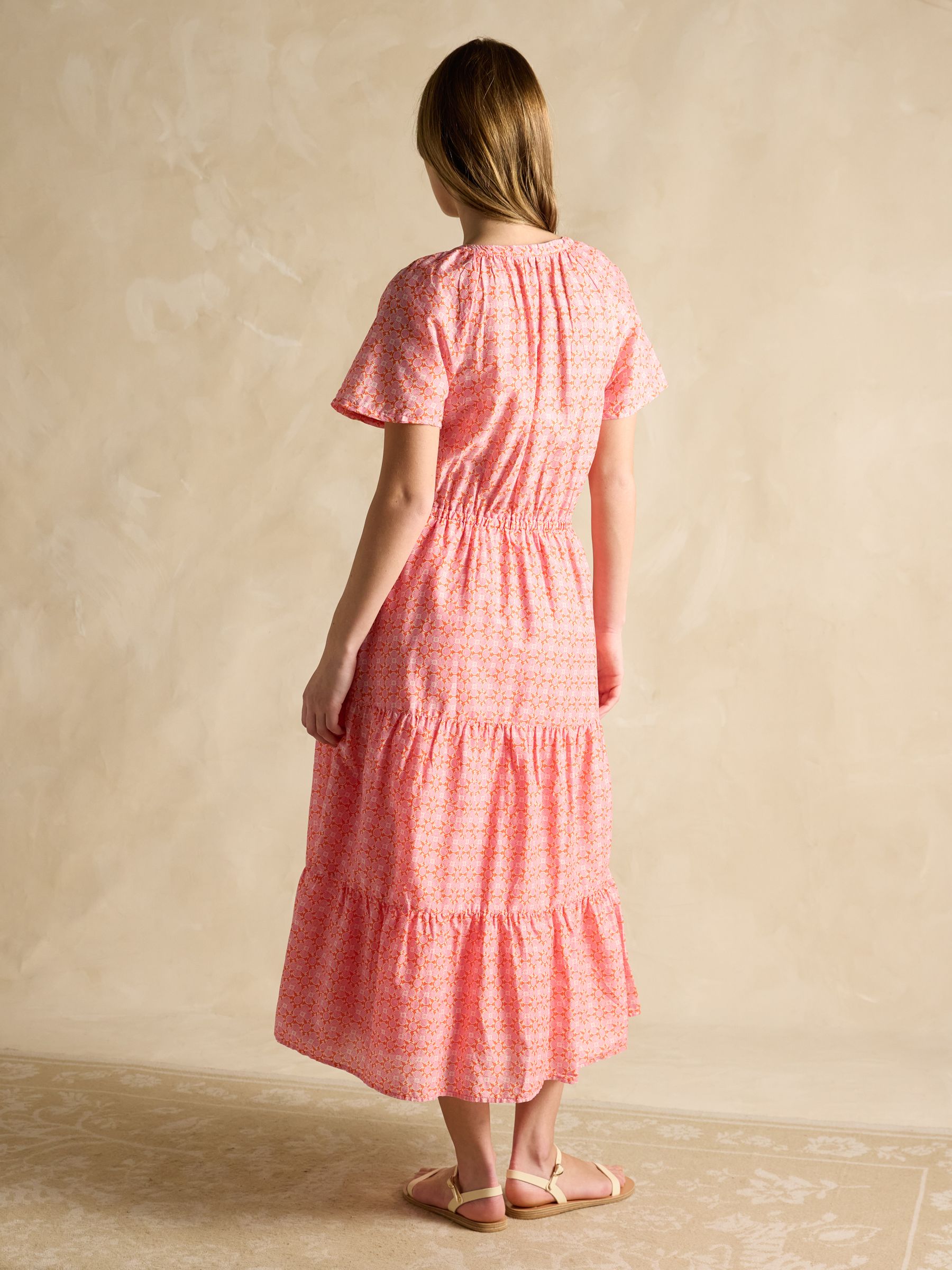 Connie Pink Cotton Midi Dress - Image 2 of 8