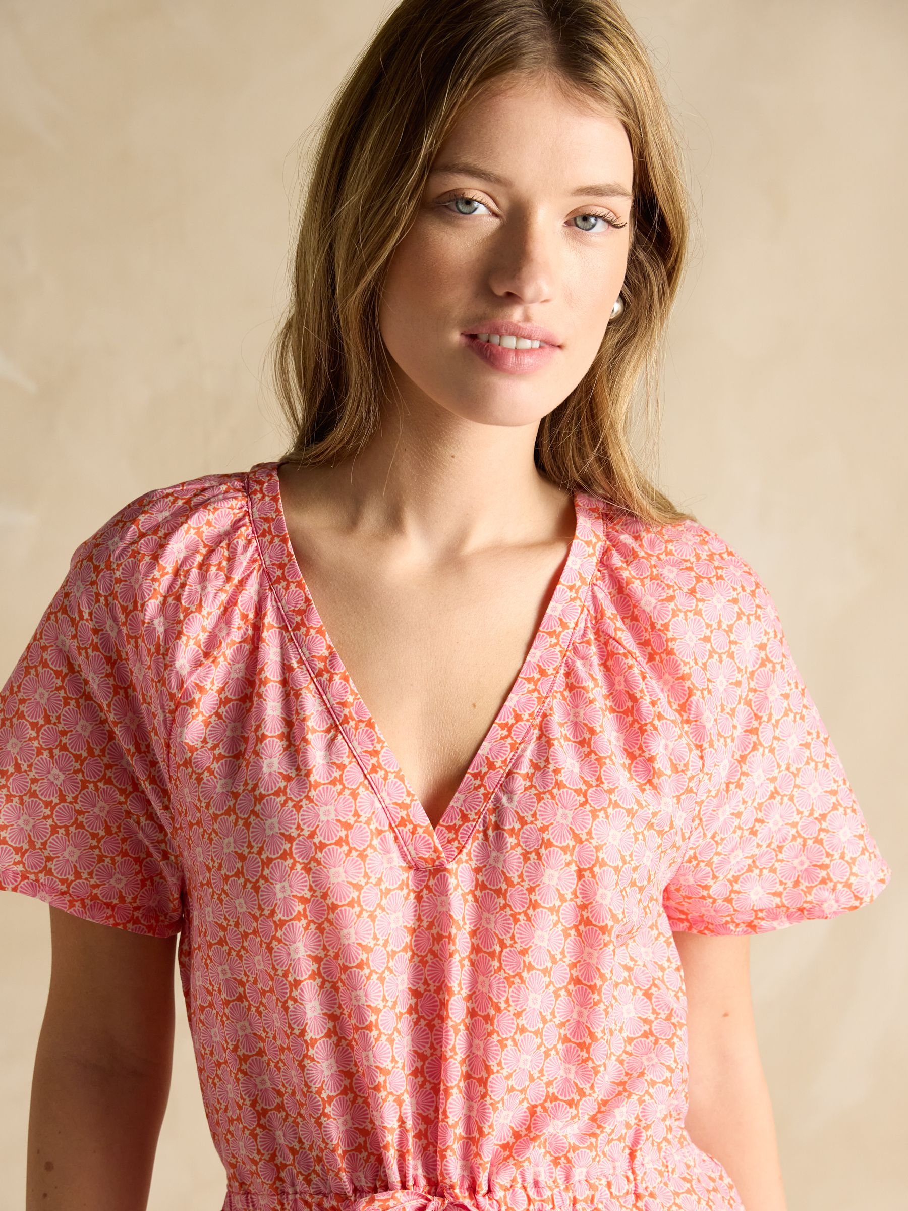 Connie Pink Cotton Midi Dress - Image 5 of 8