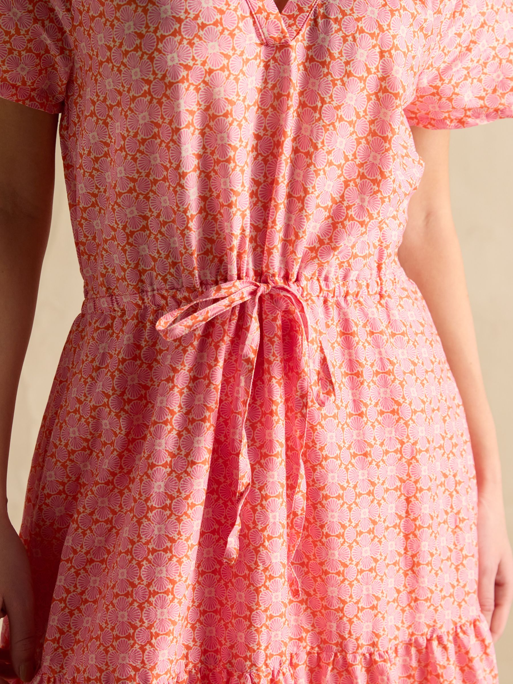 Connie Pink Cotton Midi Dress - Image 6 of 8