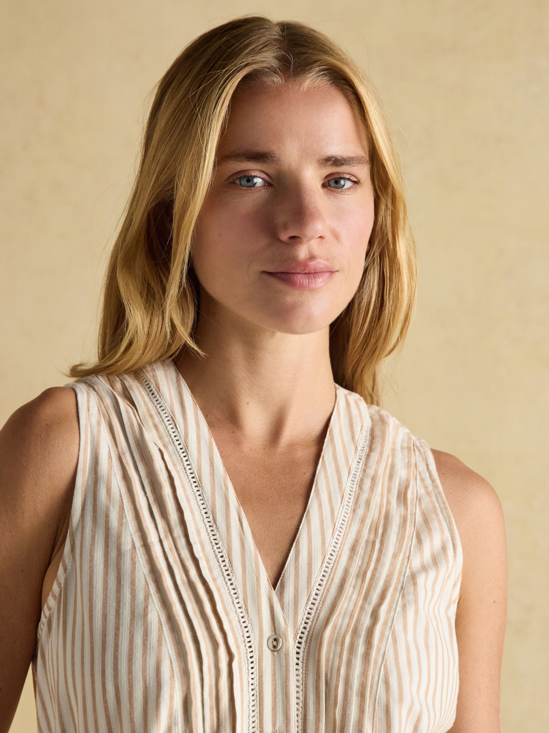 Gracie Tan Brown Button Down Midi Dress - Image 4 of 10