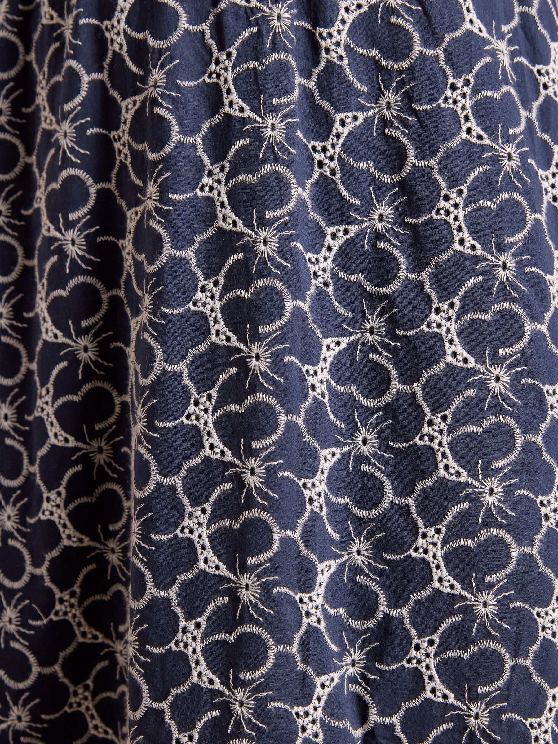 Harriet Navy Broderie Midi Dress - Image 6 of 8