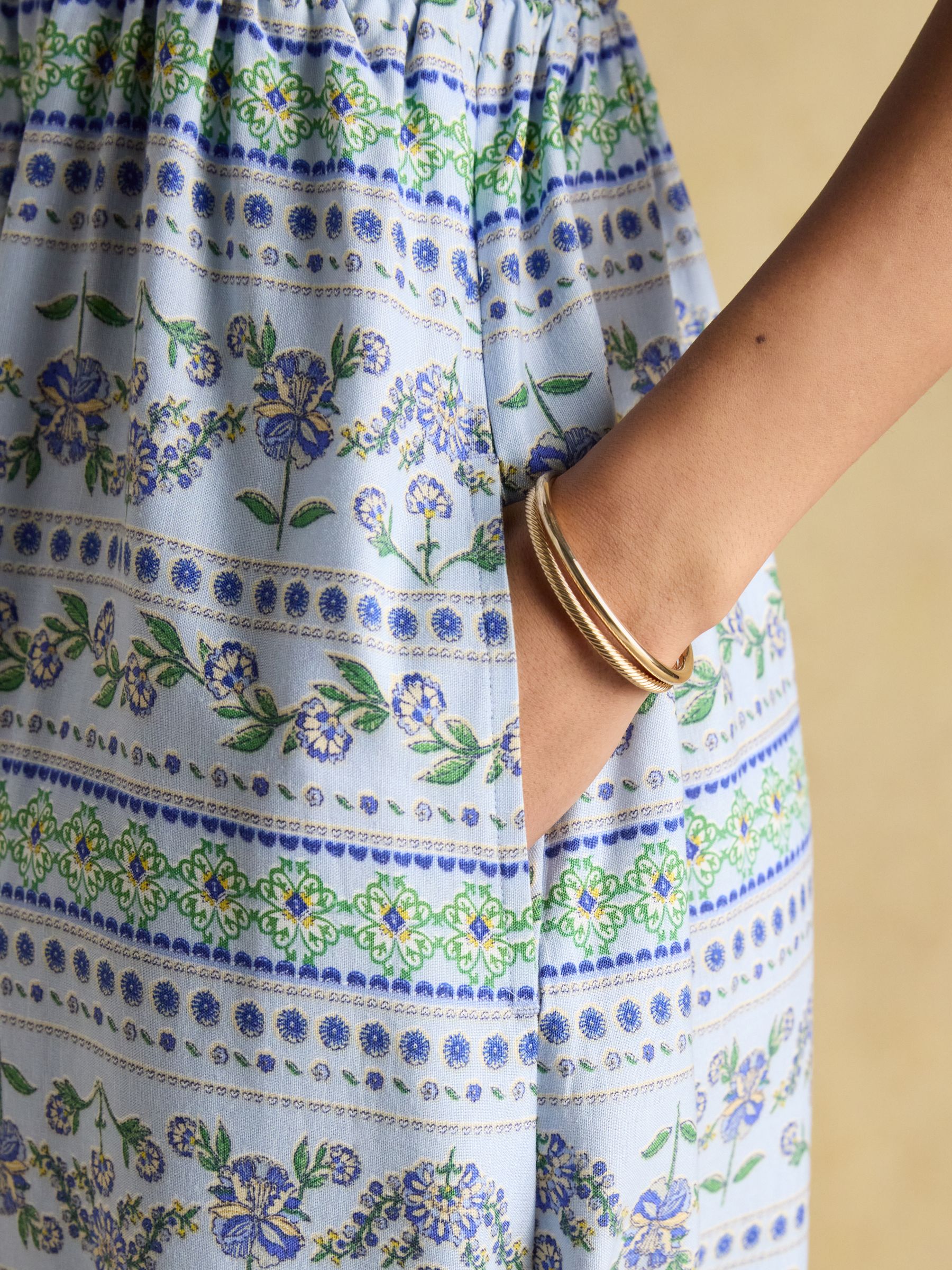Mabel Blue Smocked Sundress - Image 4 of 10