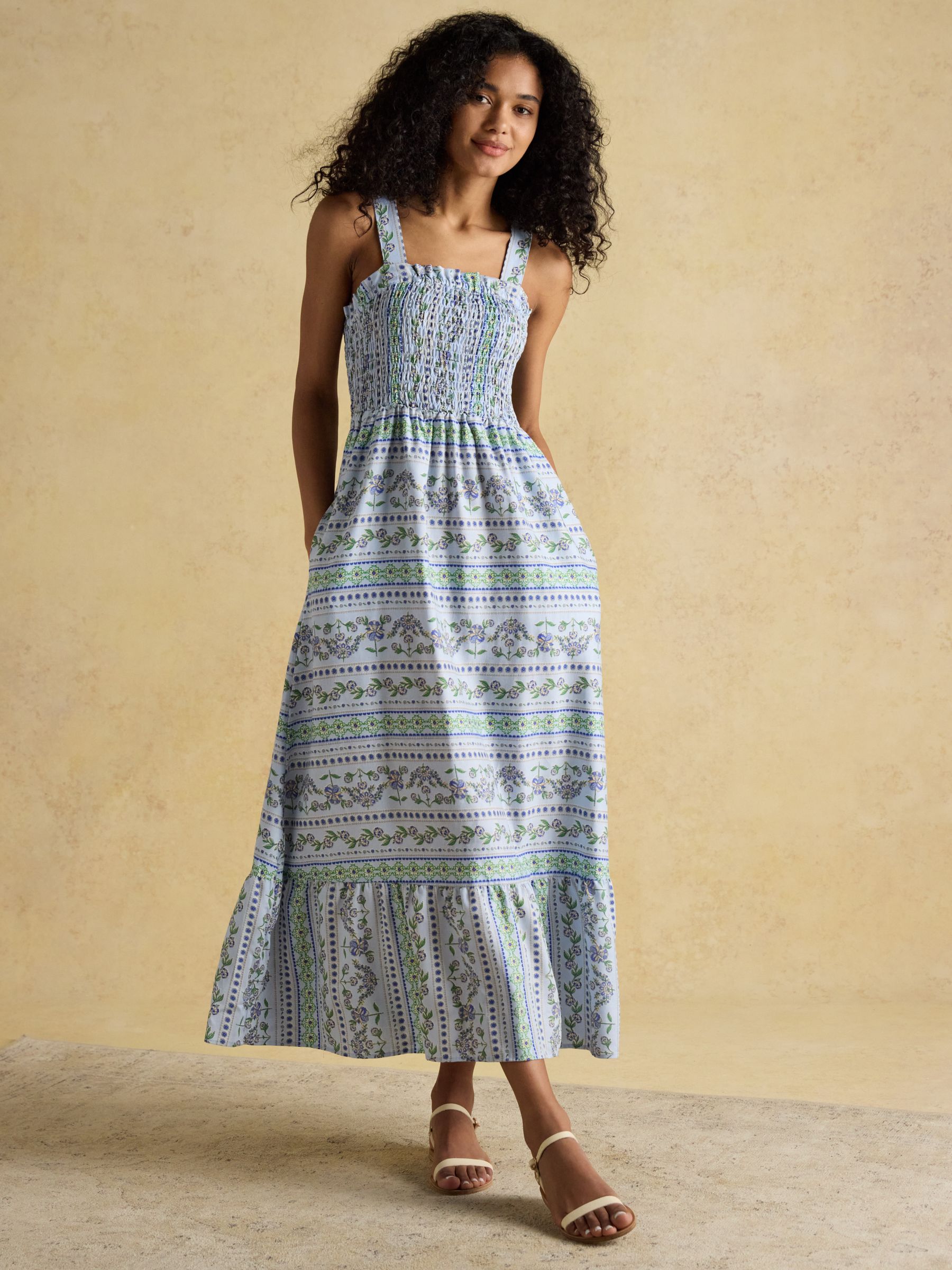 Mabel Blue Smocked Sundress - Image 5 of 10