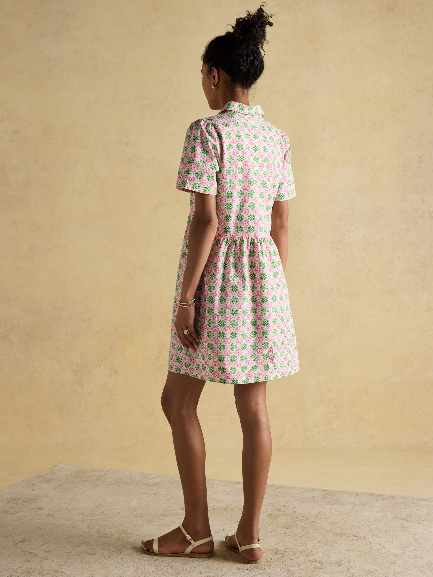 Martha Pink/Green Short Shirt Dress - Image 2 of 8