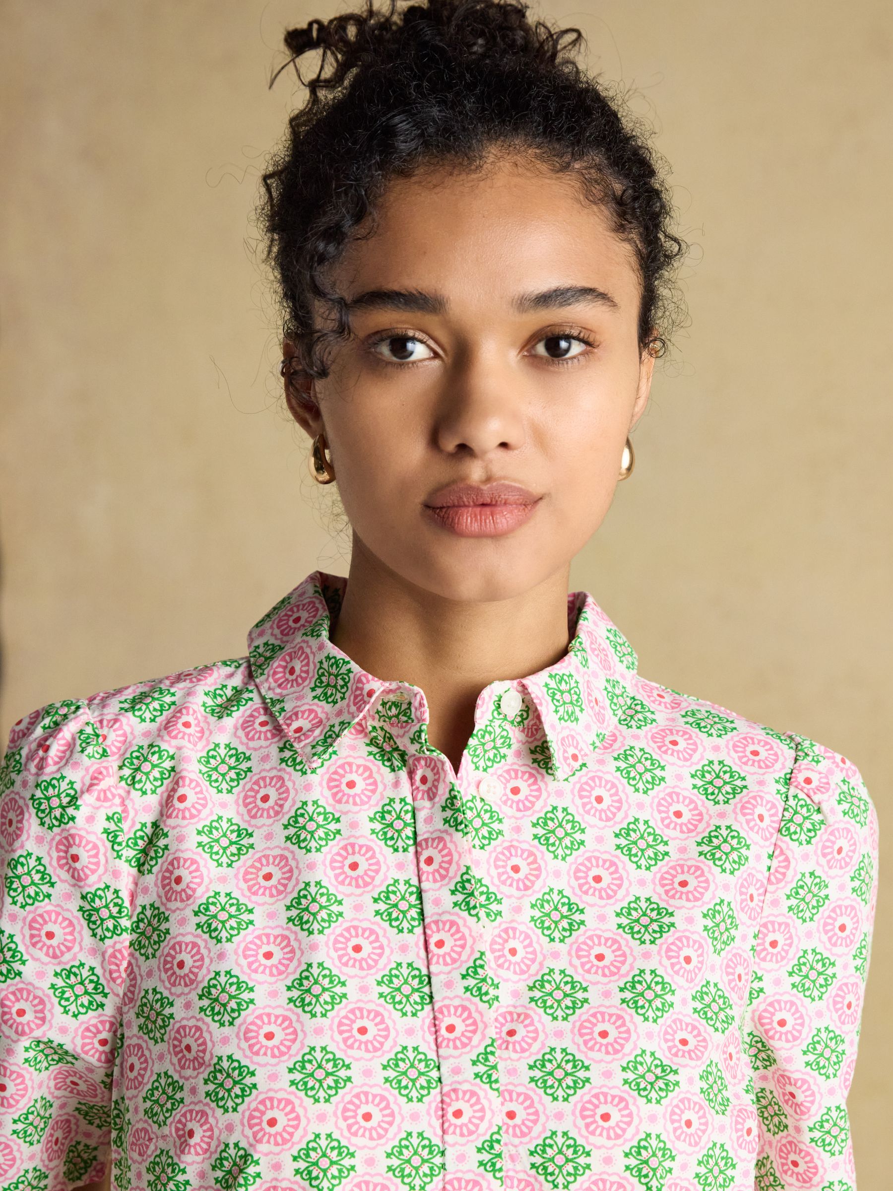 Martha Pink/Green Short Shirt Dress - Image 3 of 8