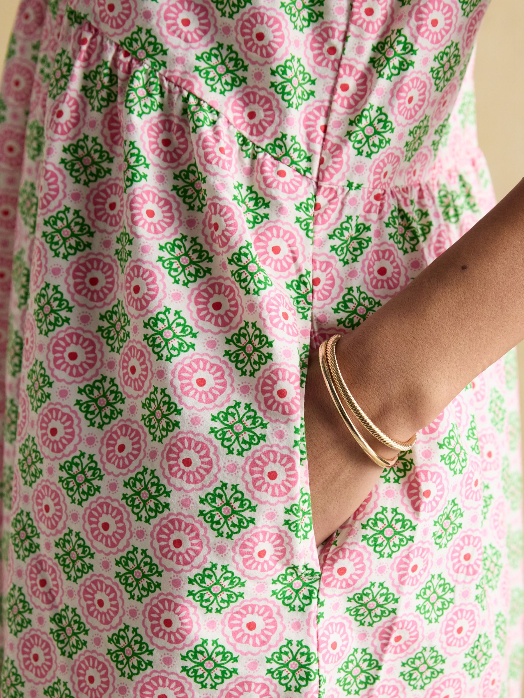 Martha Pink/Green Short Shirt Dress - Image 5 of 8