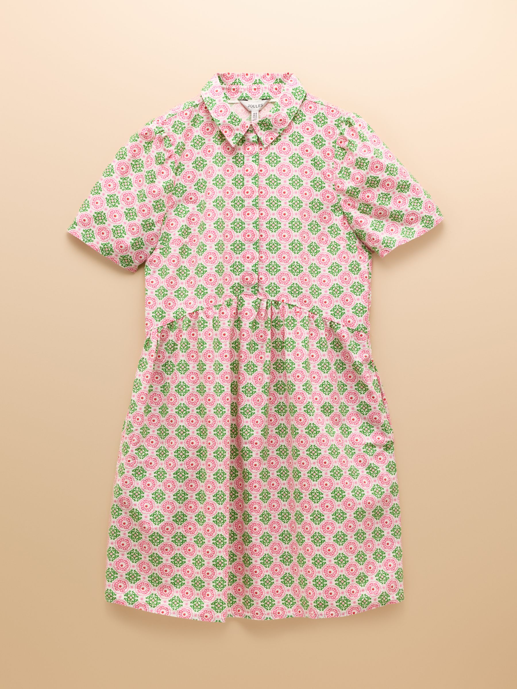 Martha Pink/Green Short Shirt Dress - Image 8 of 8
