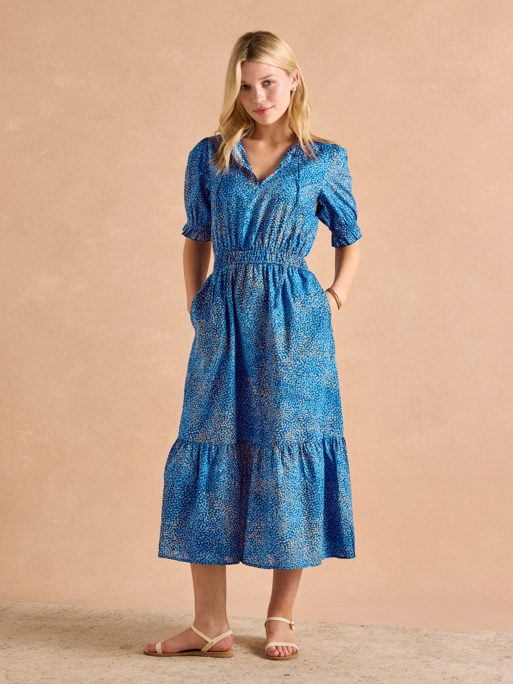 Larissa Blue Textured Sundress - Image 1 of 8