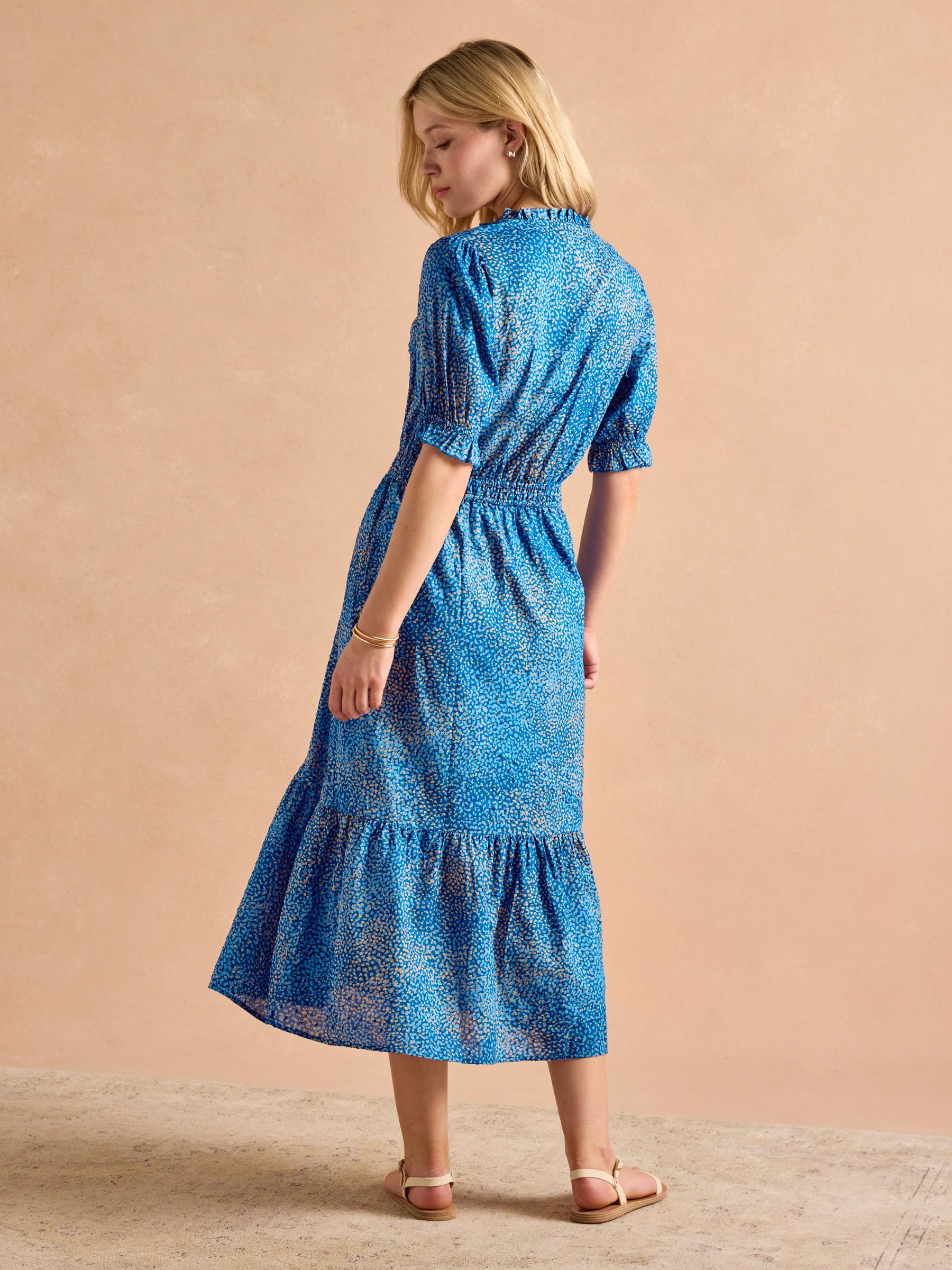 Larissa Blue Textured Sundress - Image 2 of 8