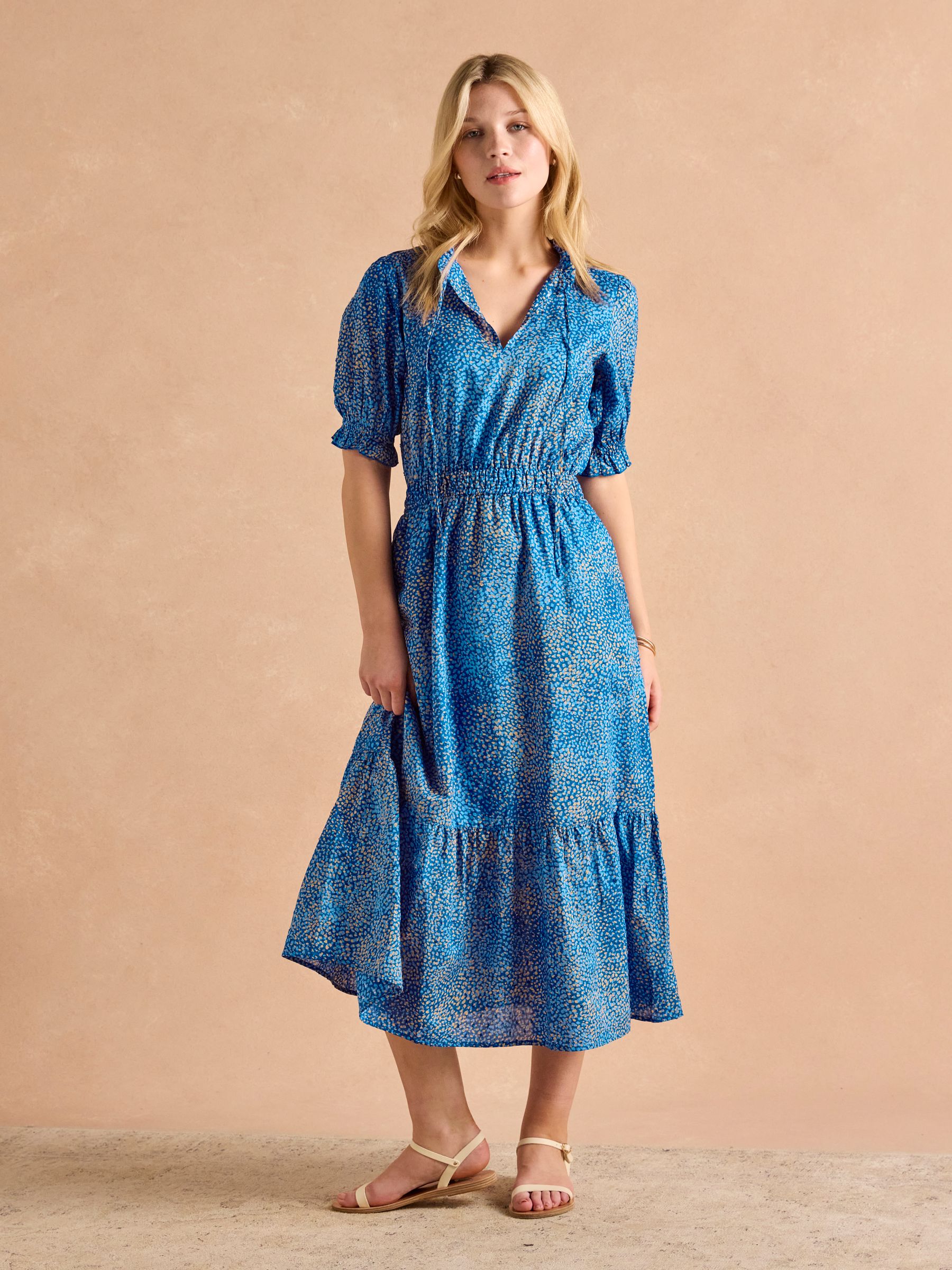Larissa Blue Textured Sundress - Image 4 of 8