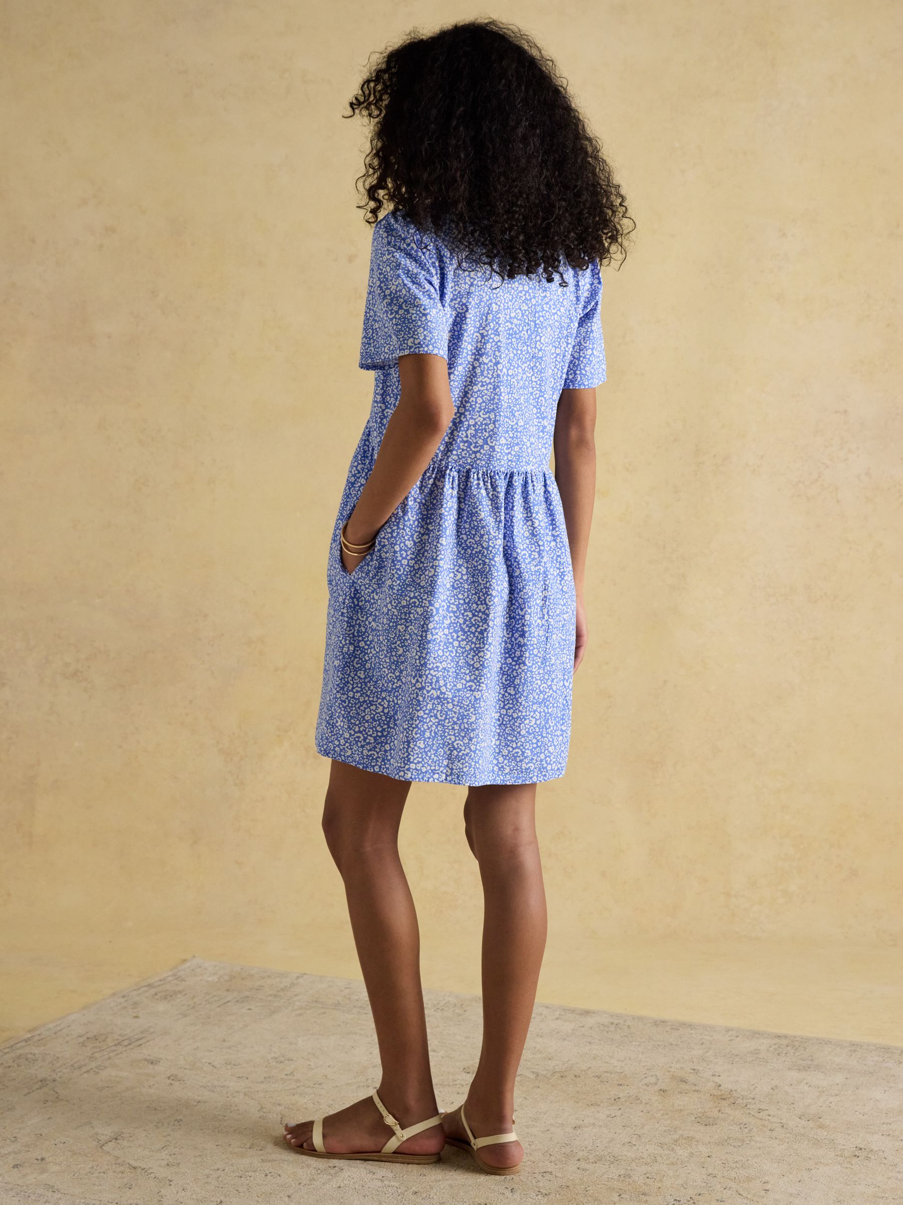 Martha Blue Short Shirt Dress - Image 2 of 8
