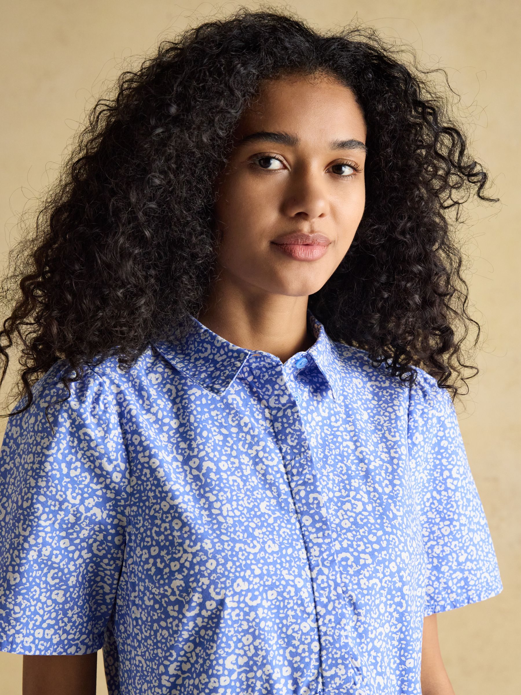 Martha Blue Short Shirt Dress - Image 3 of 8