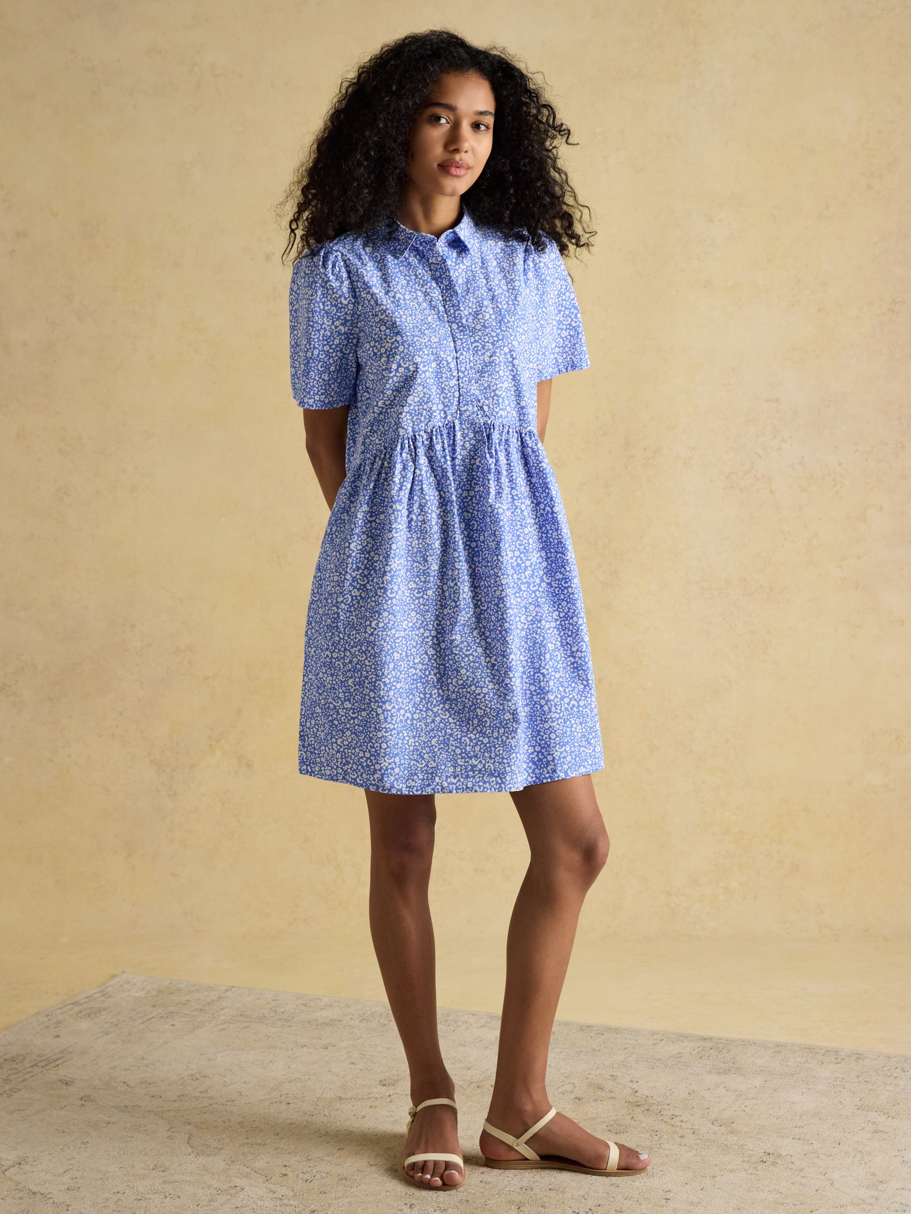 Martha Blue Short Shirt Dress - Image 4 of 8