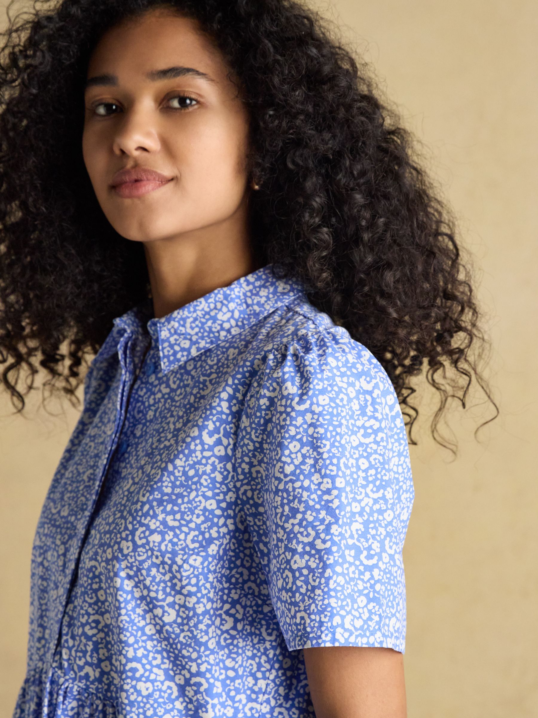 Martha Blue Short Shirt Dress - Image 6 of 8