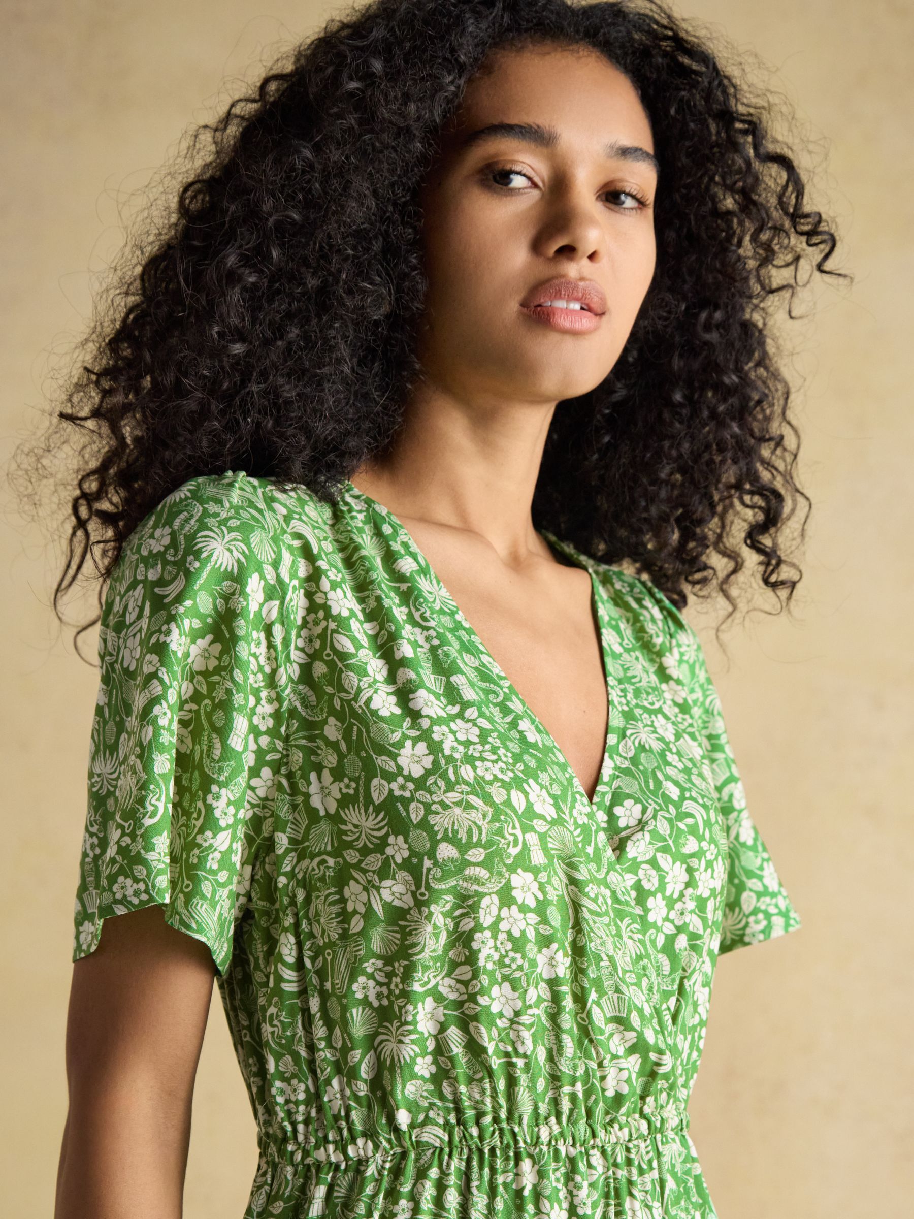 Adele Green Wrap Dress - Image 3 of 8