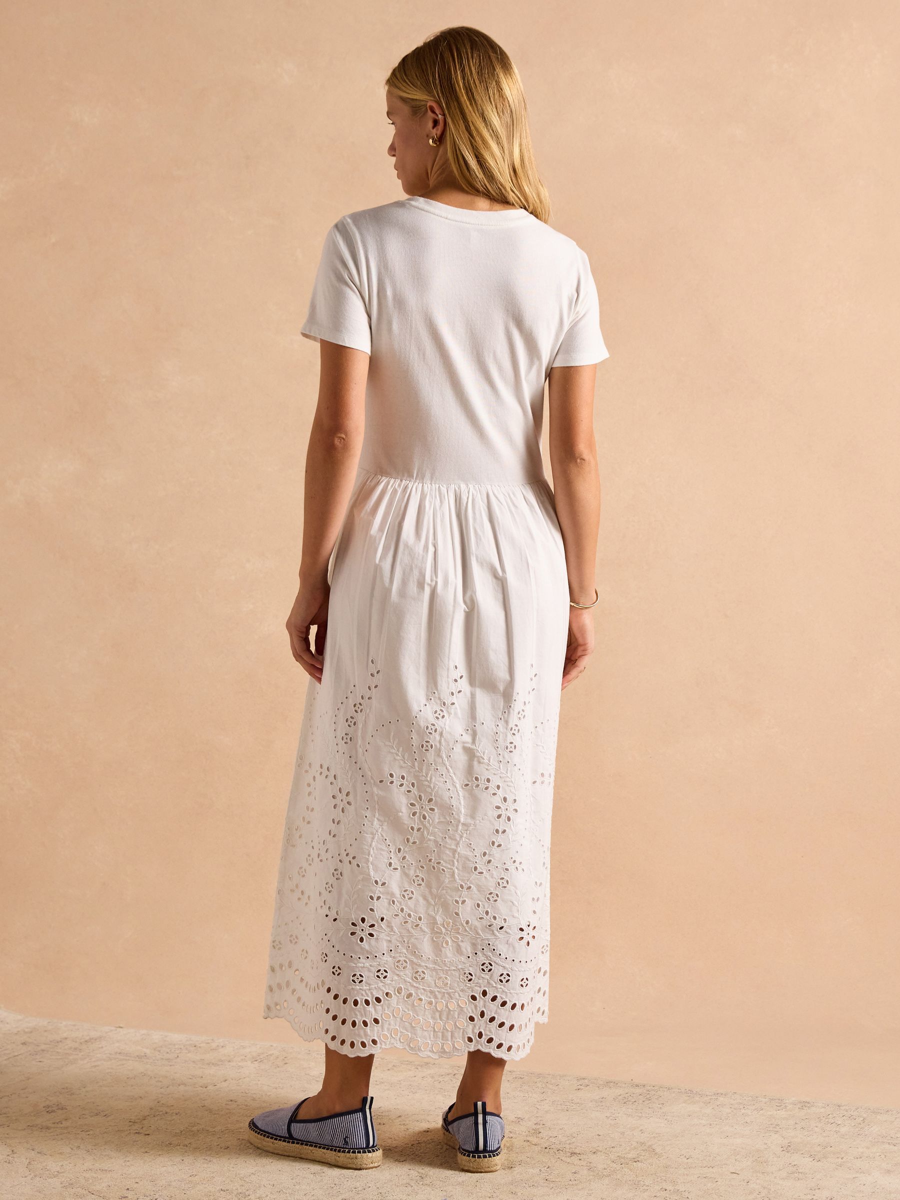 Reid White Cotton Broderie Midi Dress - Image 2 of 7