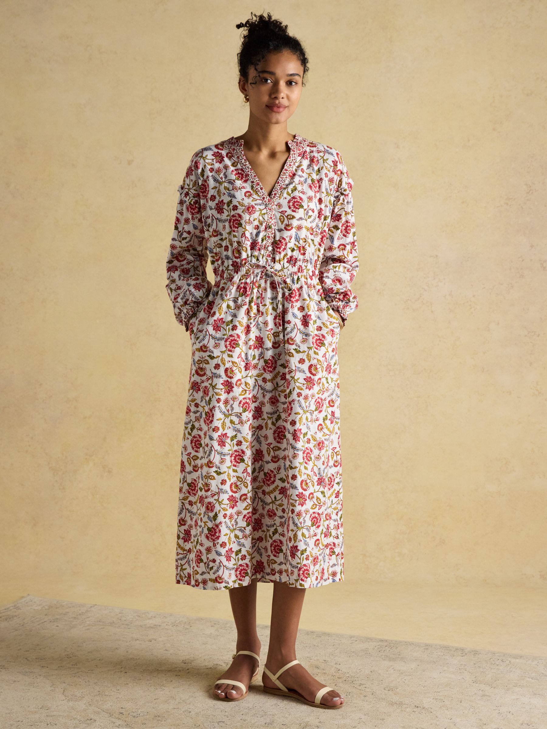 Elise Provence Floral Long Sleeve Cotton Midi Dress - Image 1 of 10 Elise Provence Floral Long Sleeve Cotton Midi Dress - Image 1 of 10
