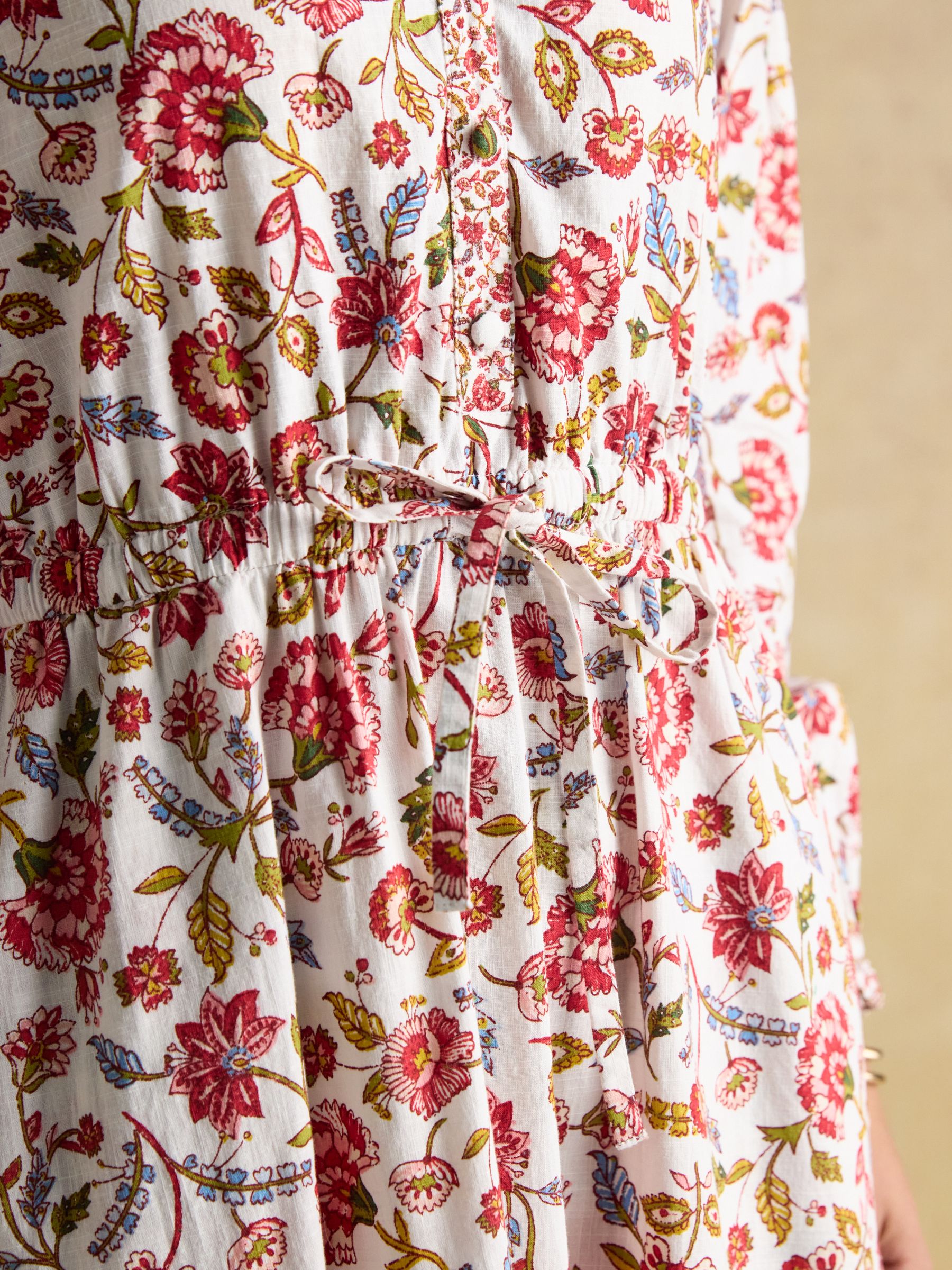 Elise Provence Floral Long Sleeve Cotton Midi Dress - Image 6 of 10