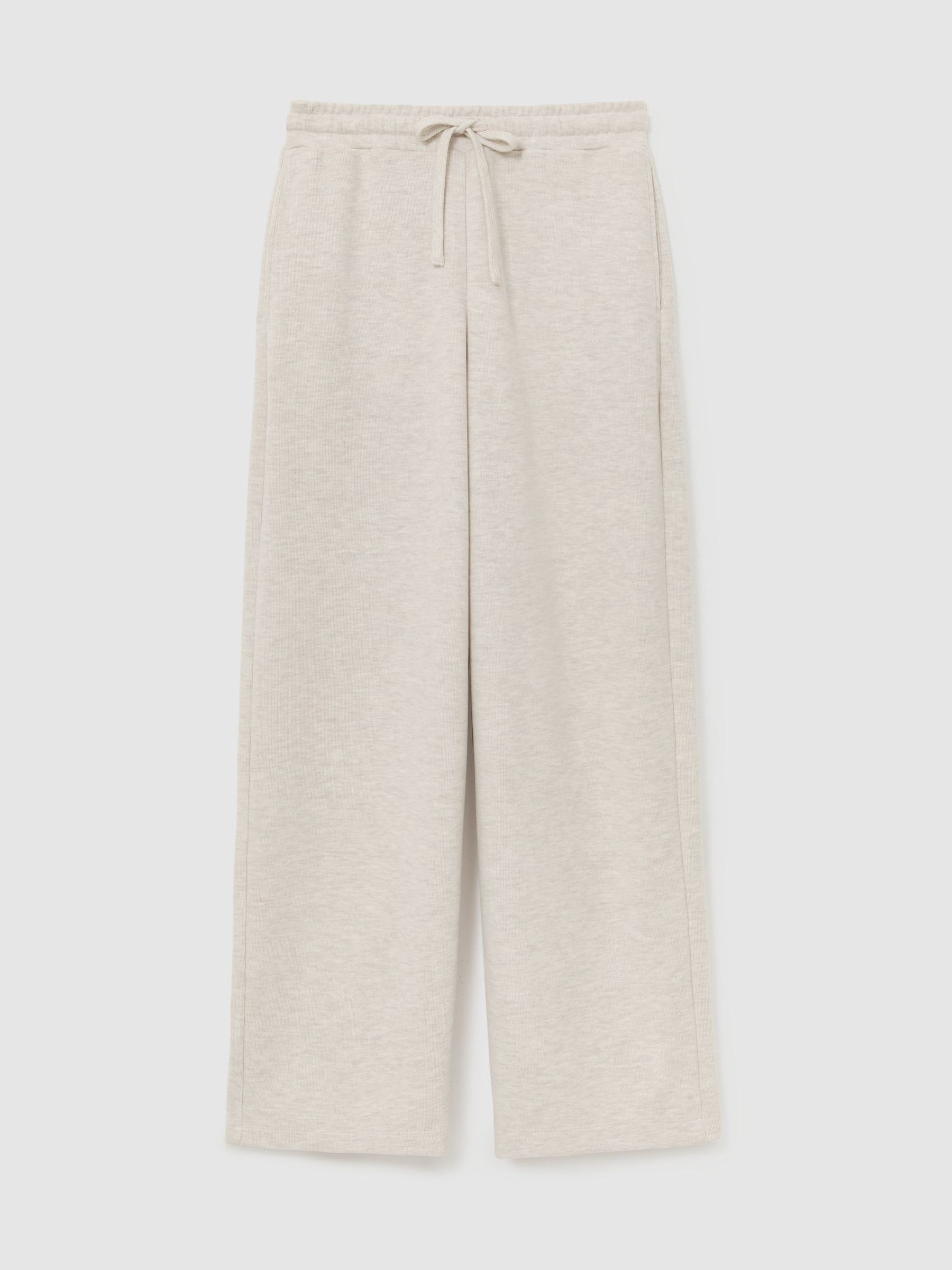 لون محايد - Reiss Hattie Cotton-Blend Wide-Leg Drawstring Joggers - صورة 2 من 6