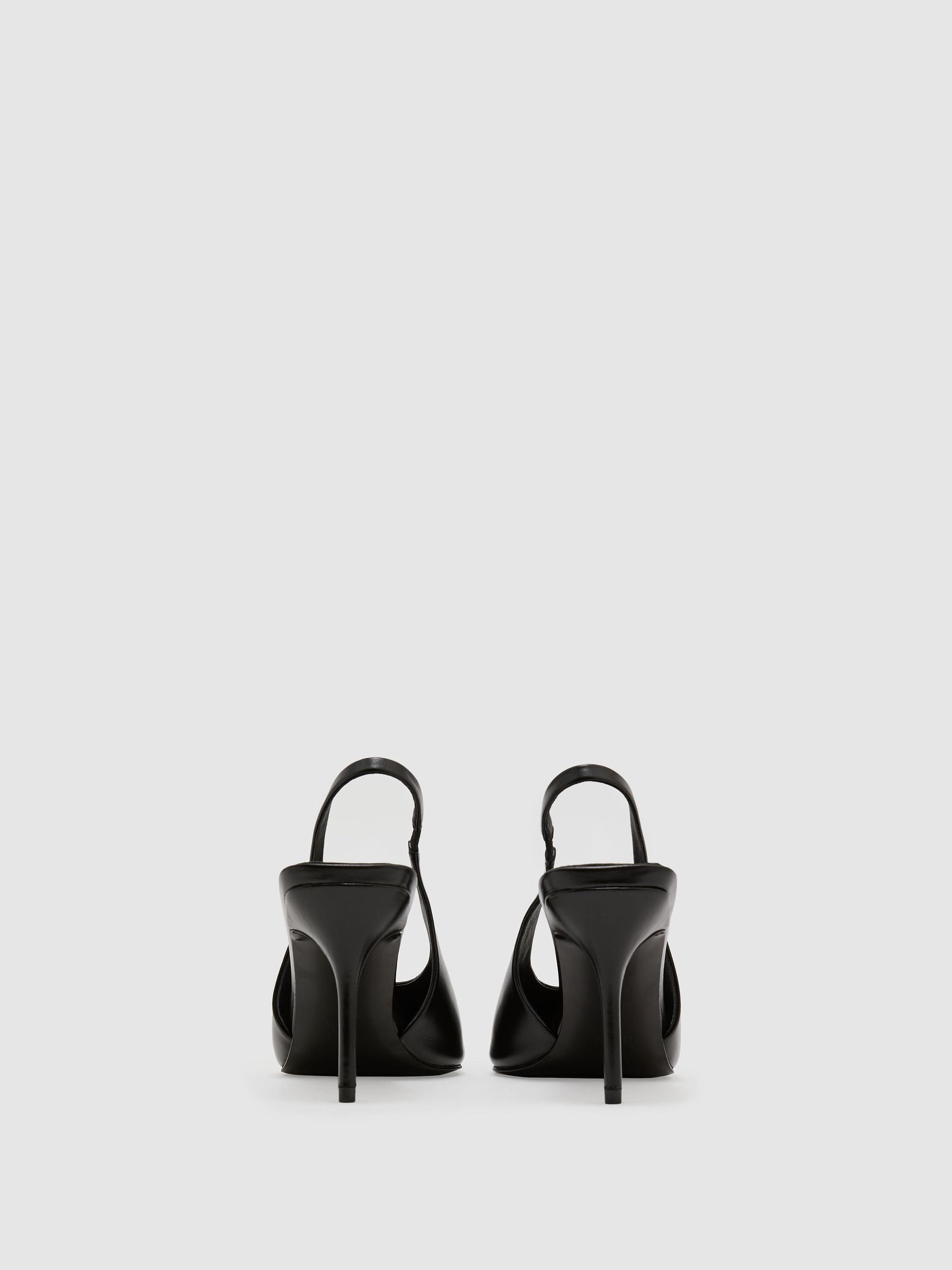 Leather Slingback Mid-Heel Court Shoes in Black - صورة 6 من 6