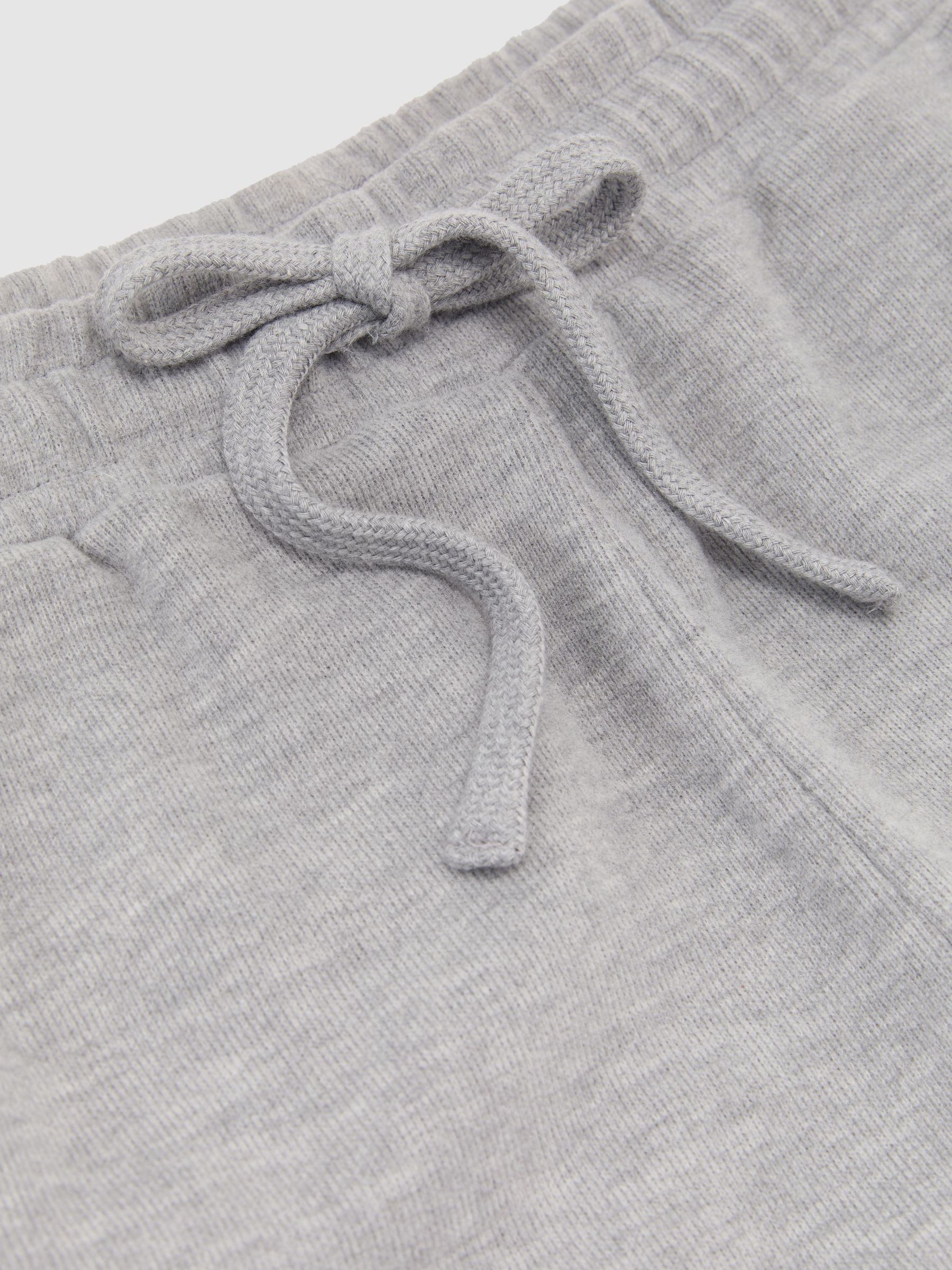 Cotton-Blend Wide-Leg Drawstring Joggers in Grey Marl - Image 6 de 6