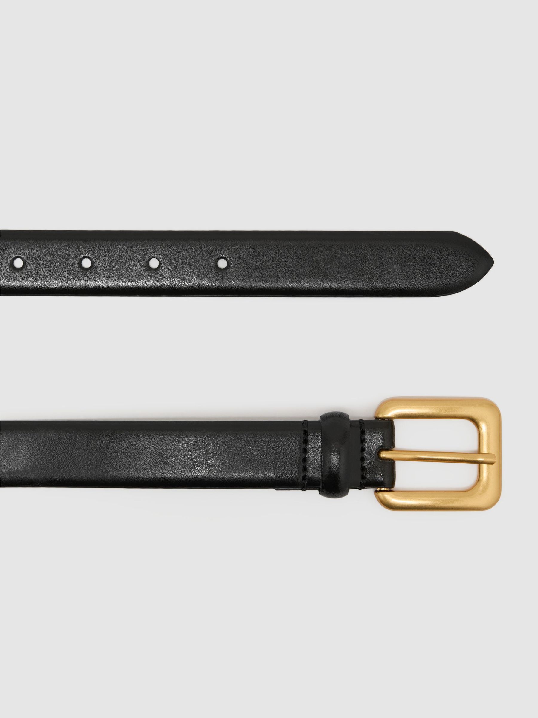 Leather Square-Buckle Belt in Black - Image 3 of 5