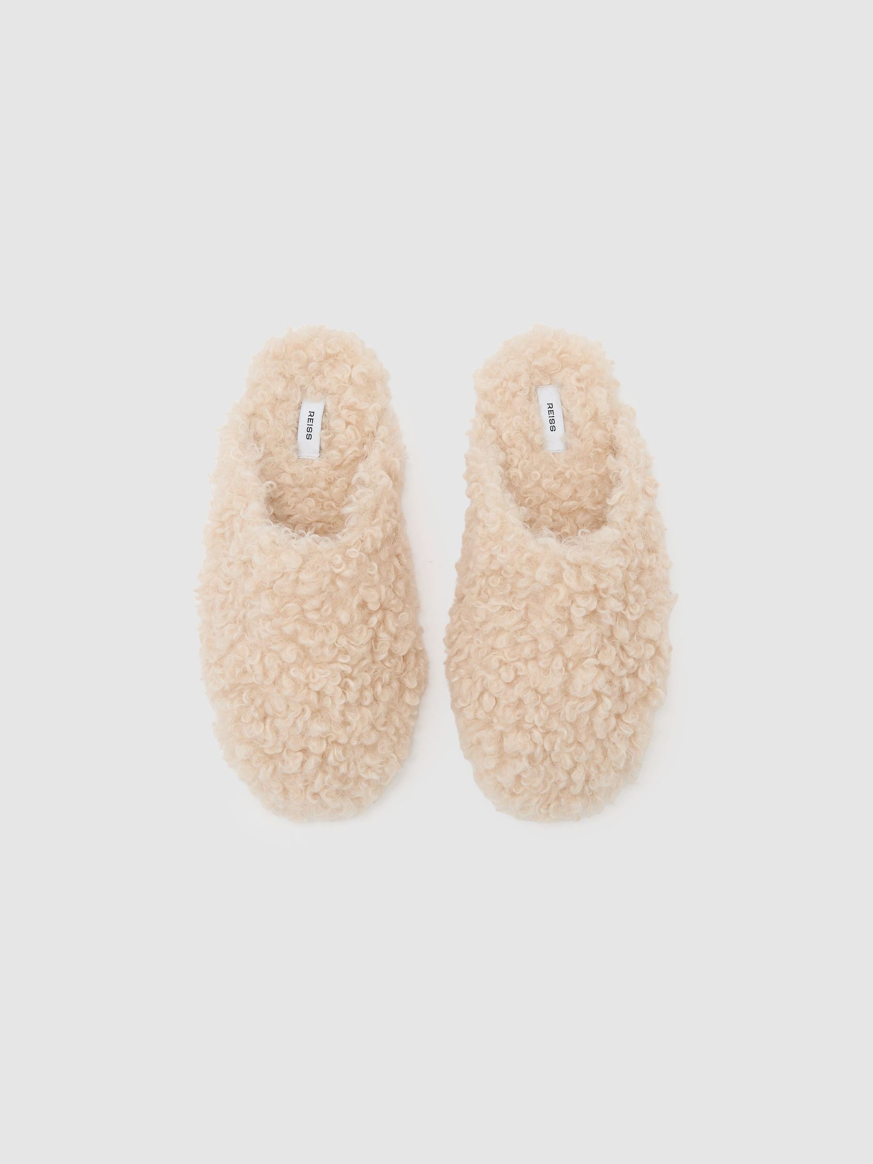 Chaussons mules Borg couleur ivoire - Image 3 de 5