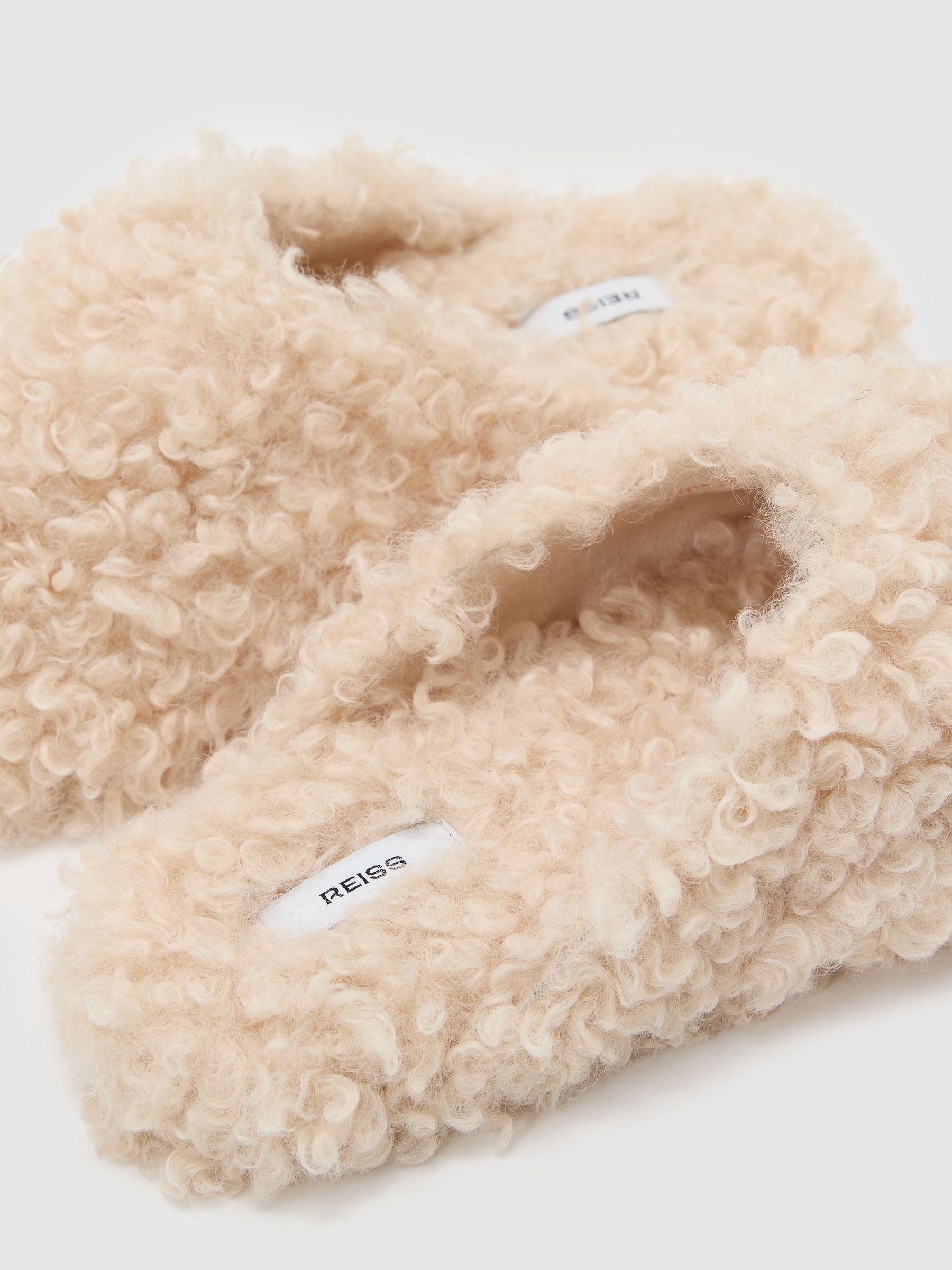 Chaussons mules Borg couleur ivoire - Image 5 de 5