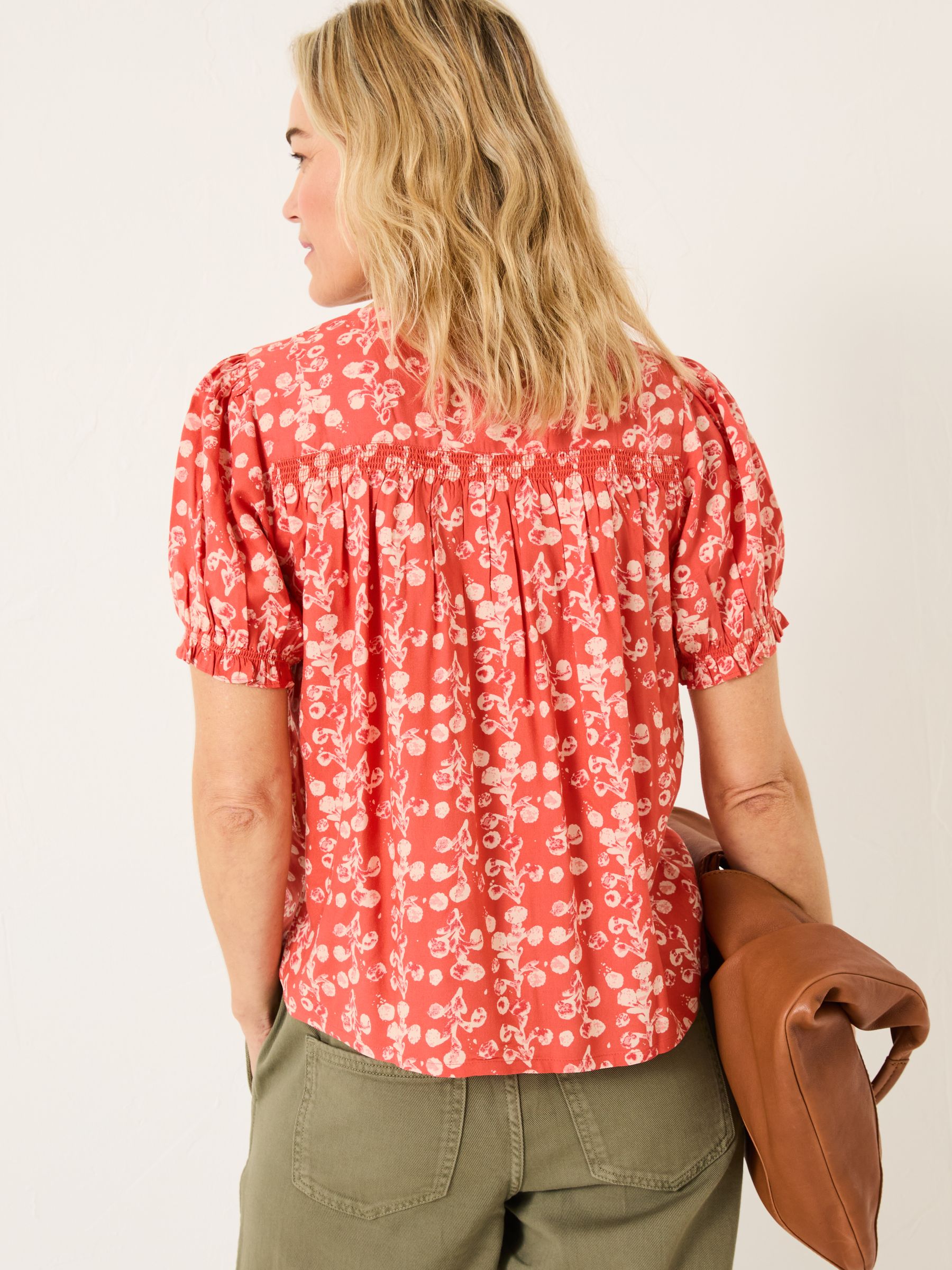 Jade Burnt Orange Painted Bloom Blouse - Image 2 of 9