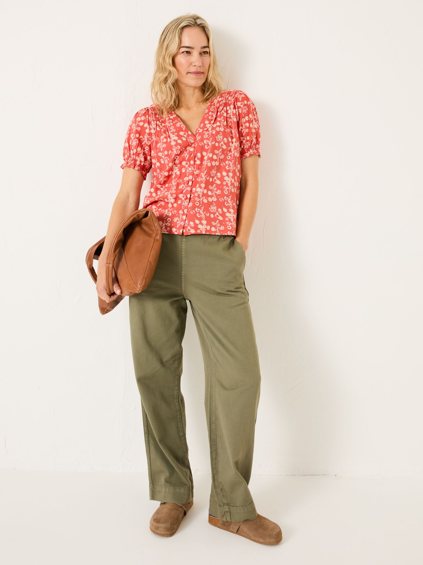 Jade Burnt Orange Painted Bloom Blouse - Image 3 of 9