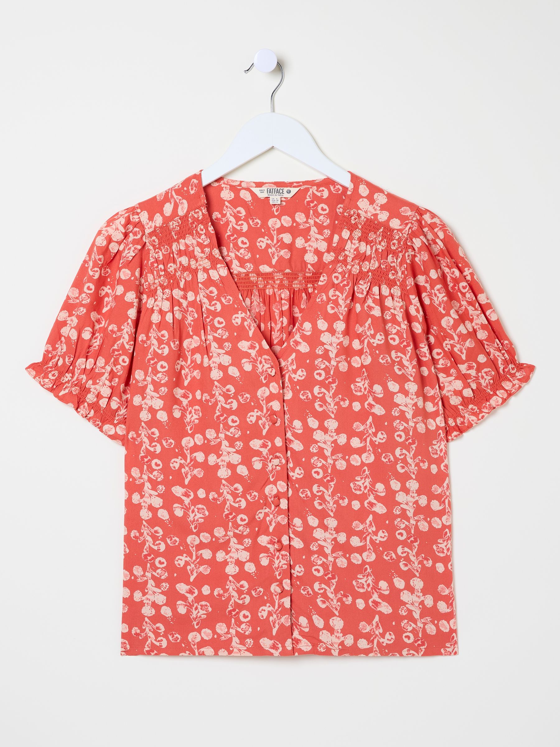 Jade Burnt Orange Painted Bloom Blouse - Image 9 of 9