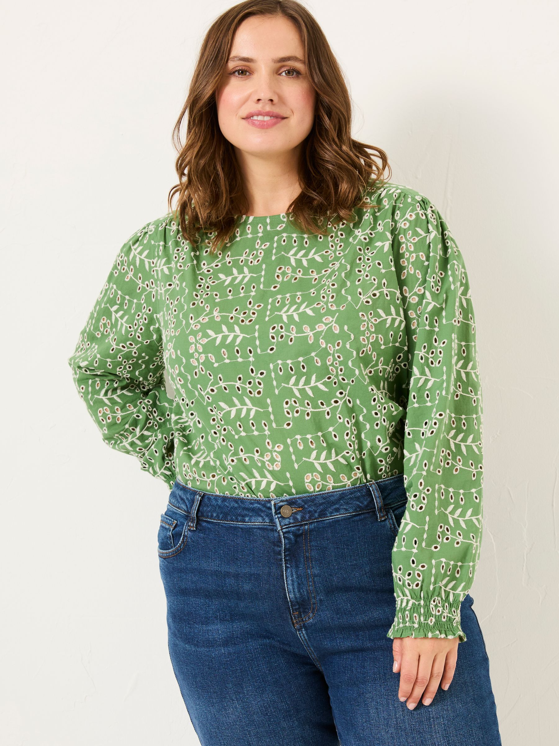 Light Green Jili 100% Cotton Embroidered Blouse - Image 4 of 8