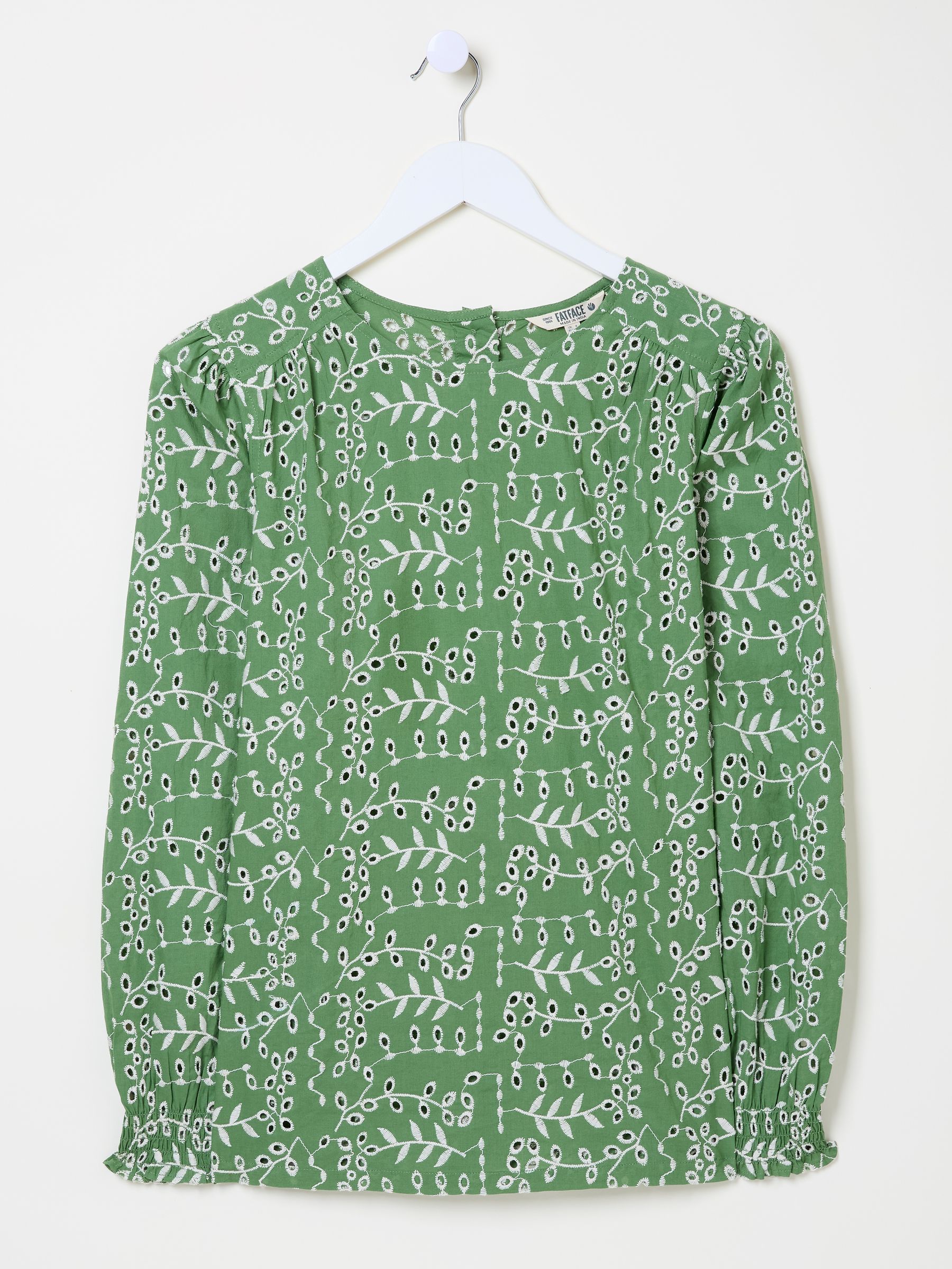 Light Green Jili 100% Cotton Embroidered Blouse - Image 8 of 8
